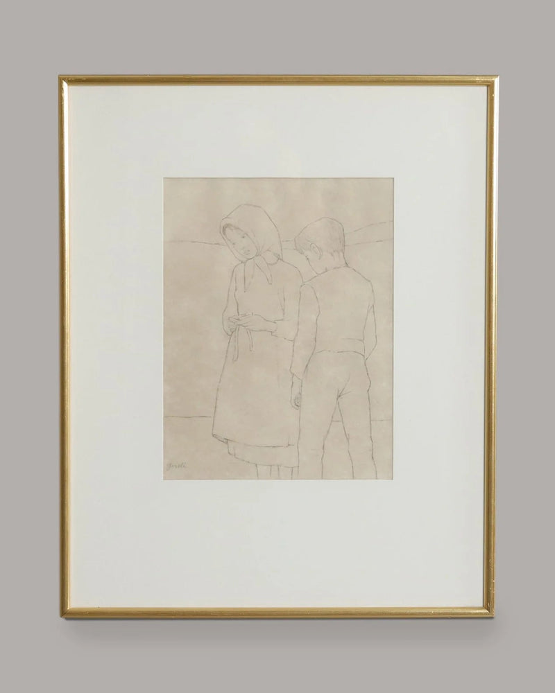 Framed drawing on rice paper, by Greta Gerell (1898-1982) by RELIC LONDON | The Oblist