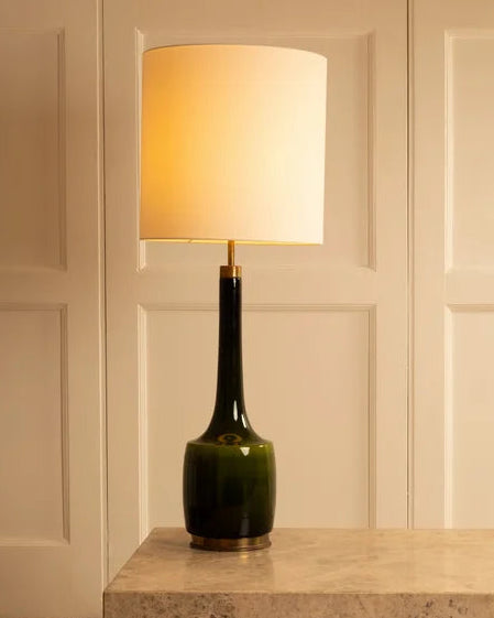 Holm Sorensen table lamp - Denmark 1960s by Galerie Vauvart | The Oblist — green glass, vintage design
