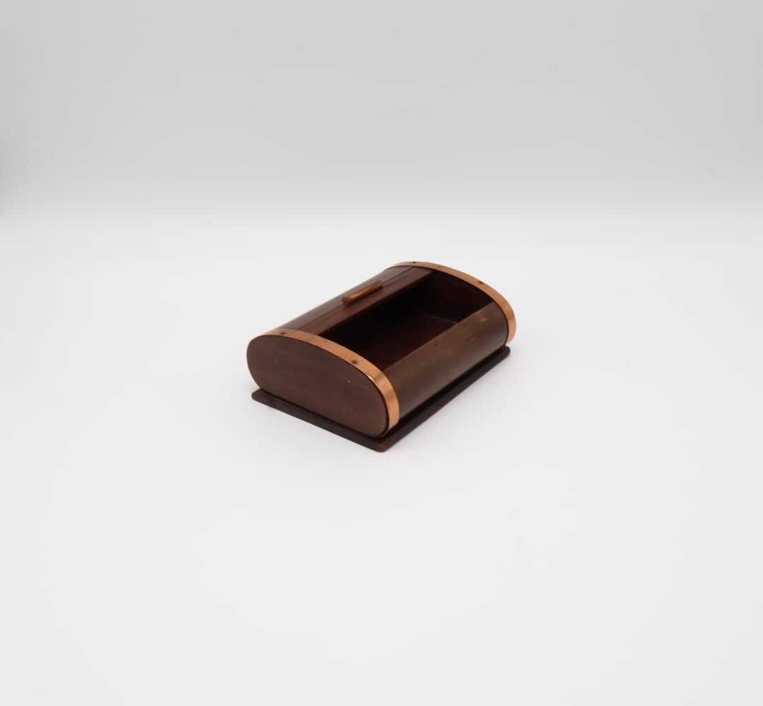Vintage Mid-Century Roll-Top Box — Netherlands, 1960s — detail view