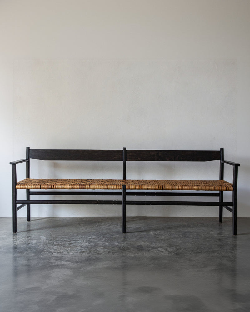 Silo Bench by fern | The Oblist — handcrafted wood and woven seat