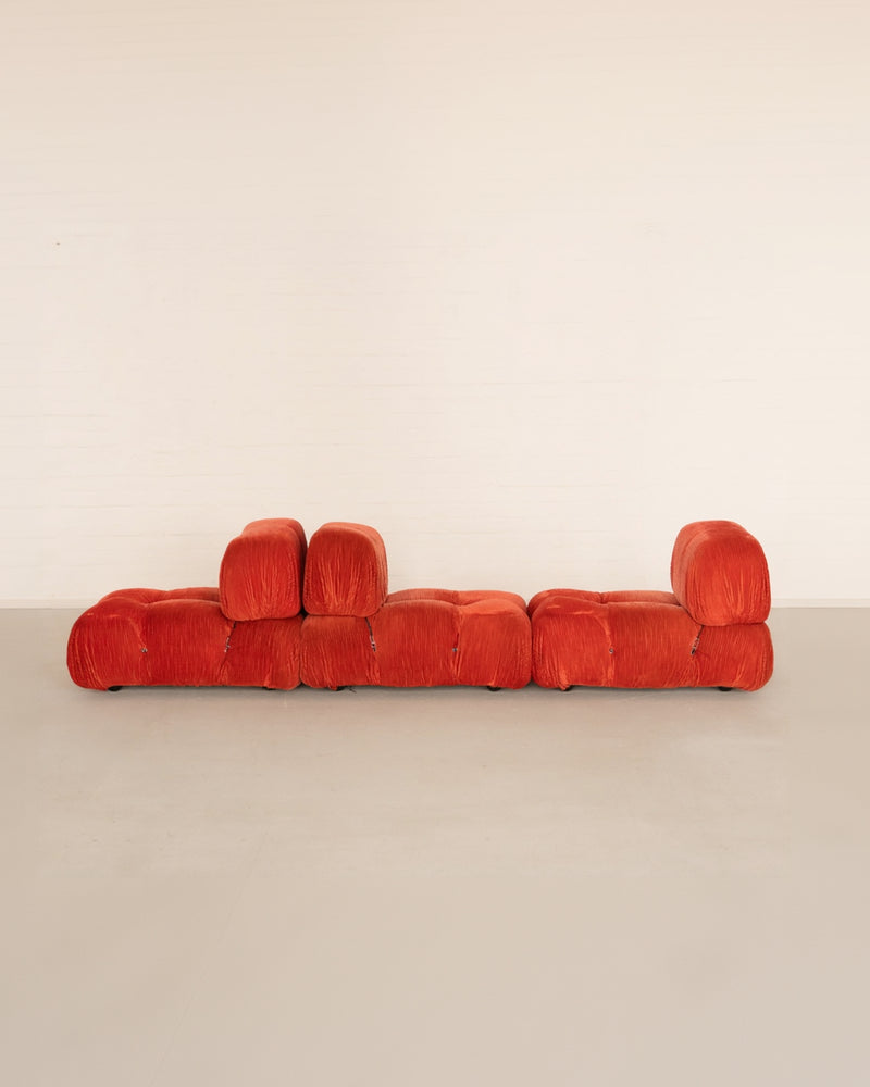 Camaleonda Modular Sofa by Mario Bellini for B&B Italia | The Oblist — orange fabric upholstery