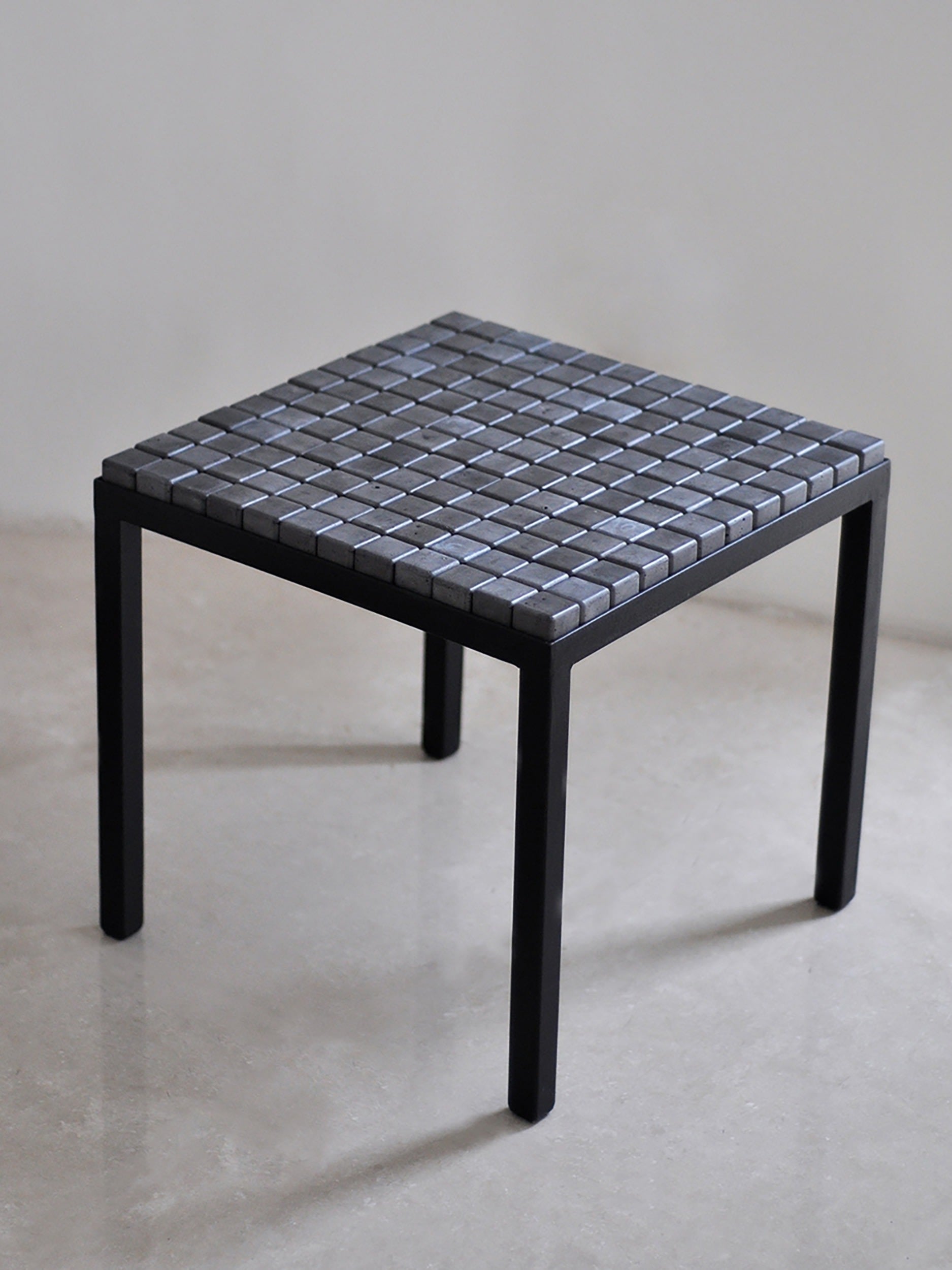 Concrete Cubes Side Table 'graphite' by Studio Miriam Loellmann | The Oblist