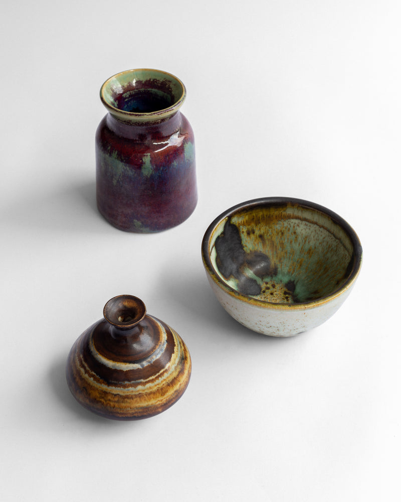 Studio Pottery Set, Höganäs, Sweden, 1970s — side angle