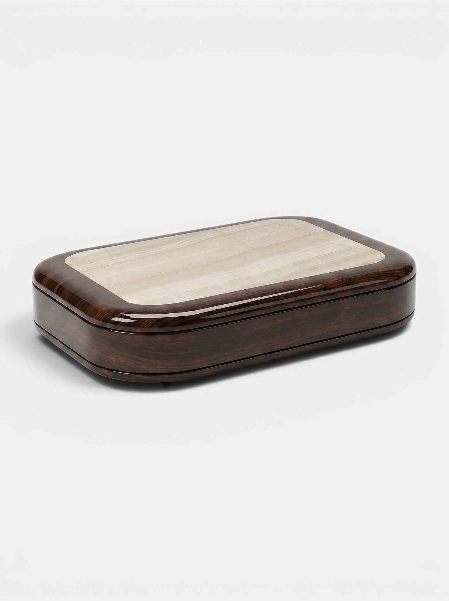 Abi Glossy Wood And Ivory Onyx — detail view