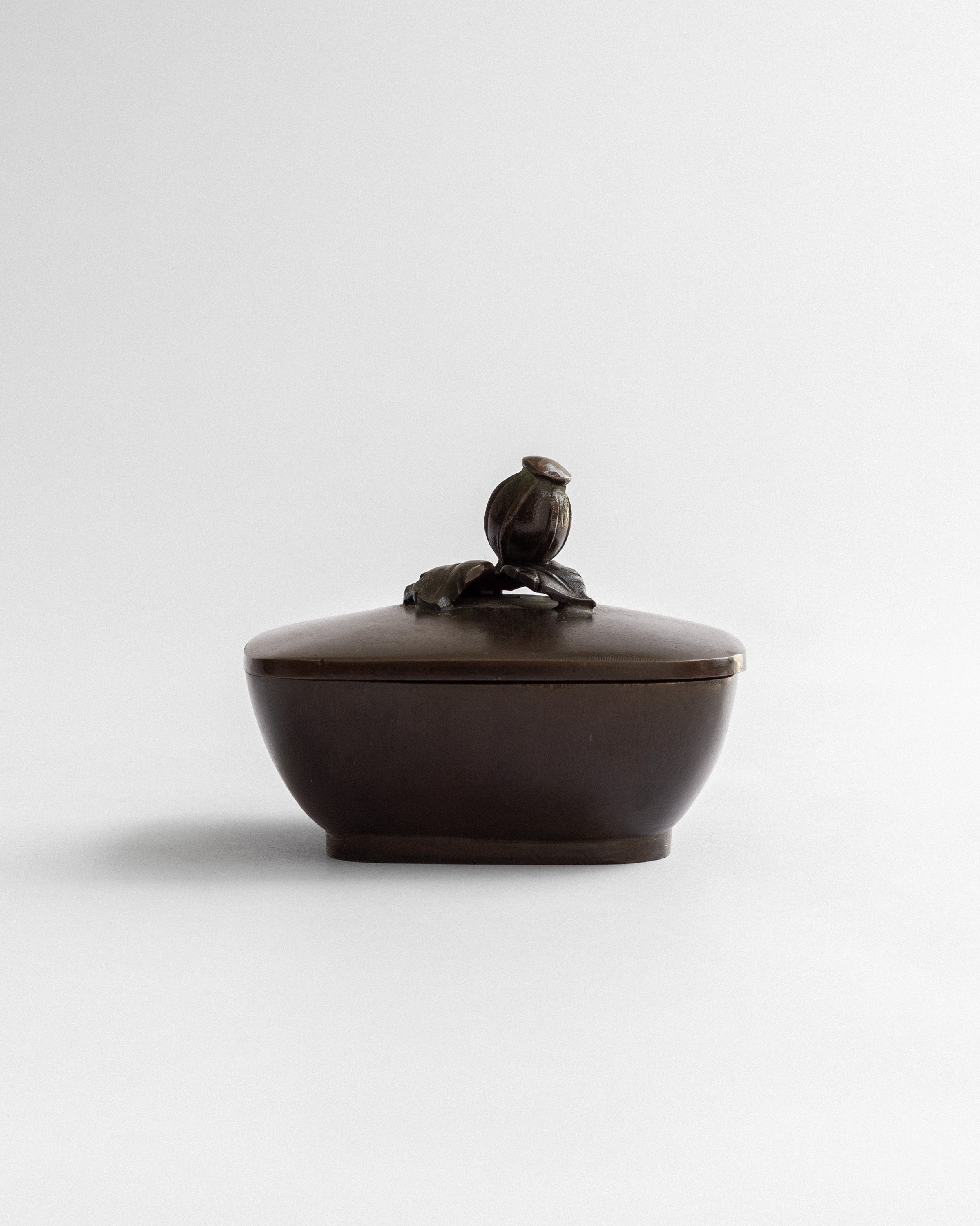 Art Deco Bronze Trinket Box by GAB, Sweden, 1930s — side angle