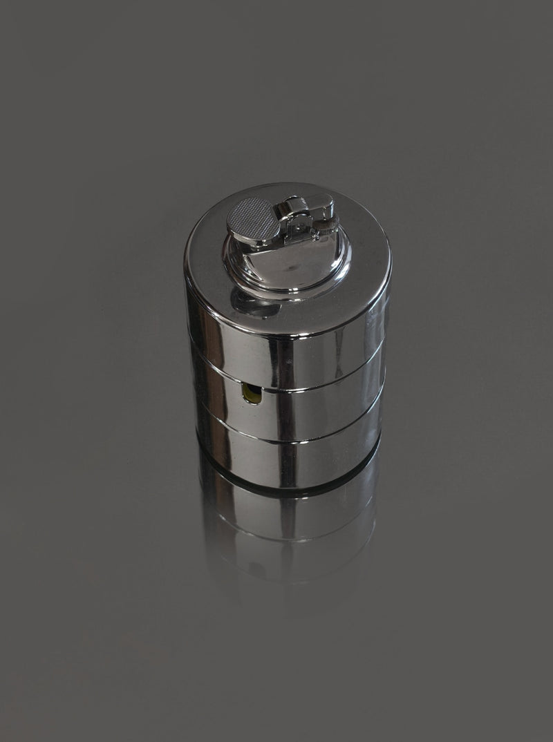 Vintage Ashtray and Lighter by Isamu Kenmochi | The Oblist — chrome finish, designer craftsmanship