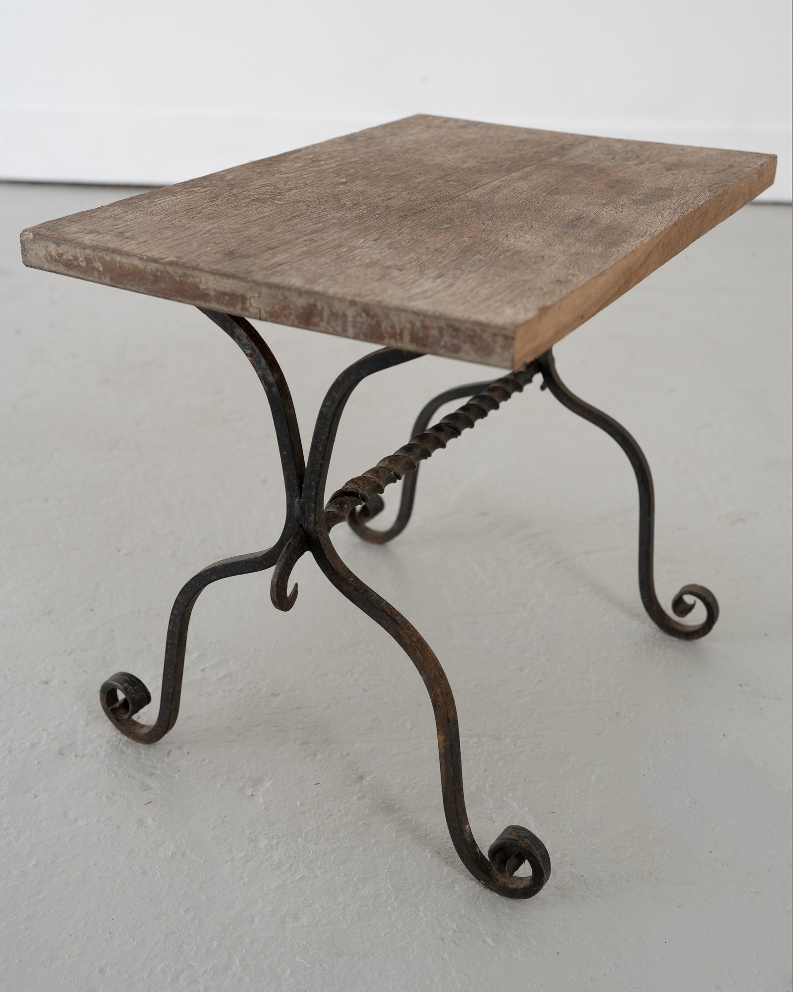 Early 20th Century Wrought Iron Side Table — side angle