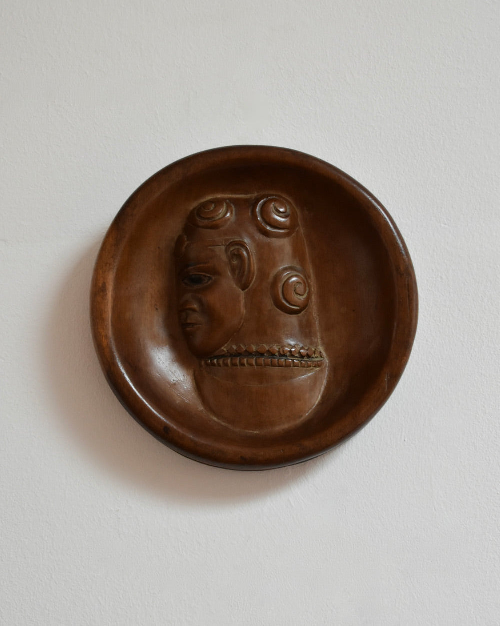 Africanist Low Relief Round Wooden Wall Sculpture by Barracuda Interiors | The Oblist — handcrafted wooden design