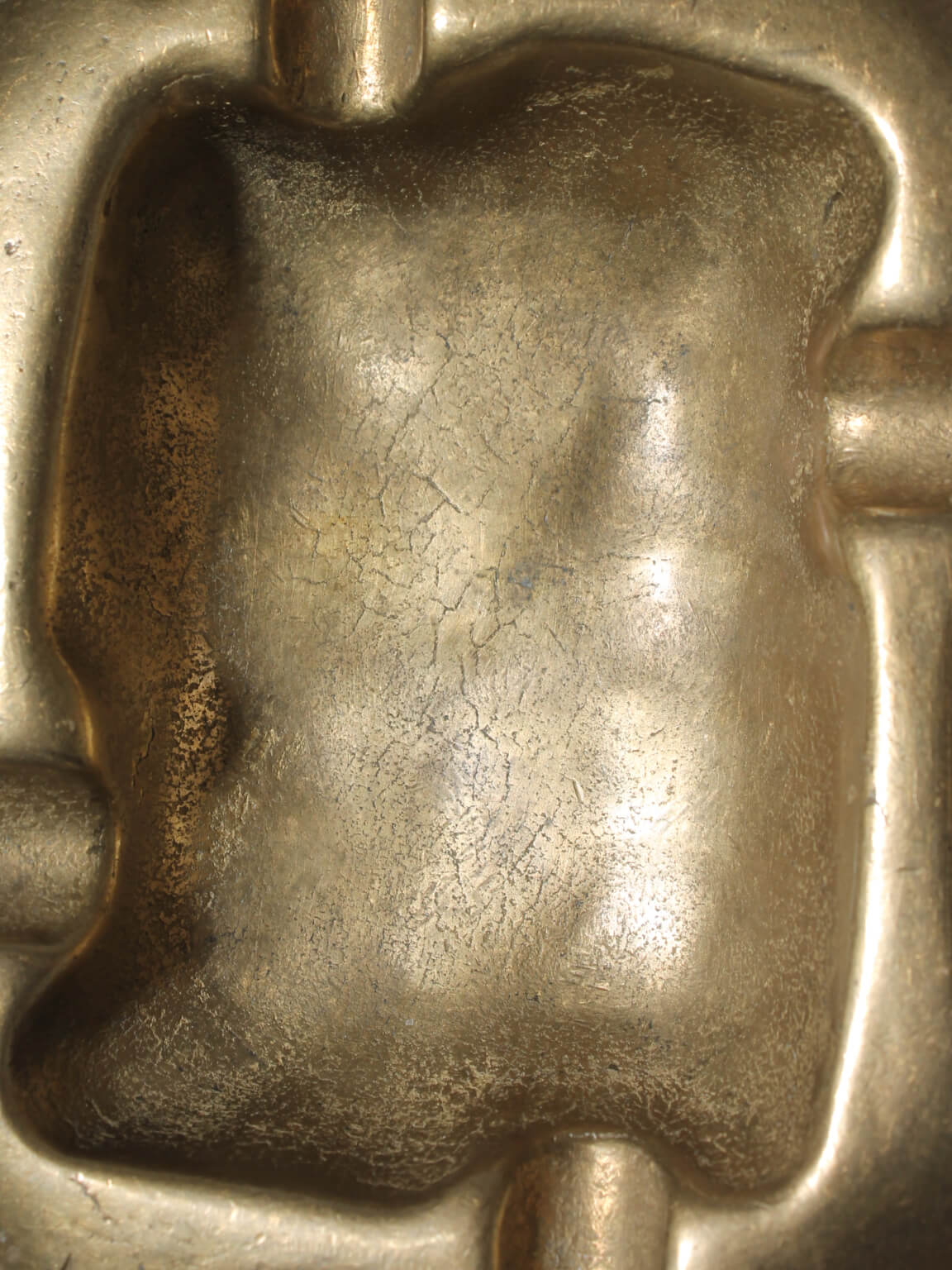 Solid Brass Organic Ashtray — side angle