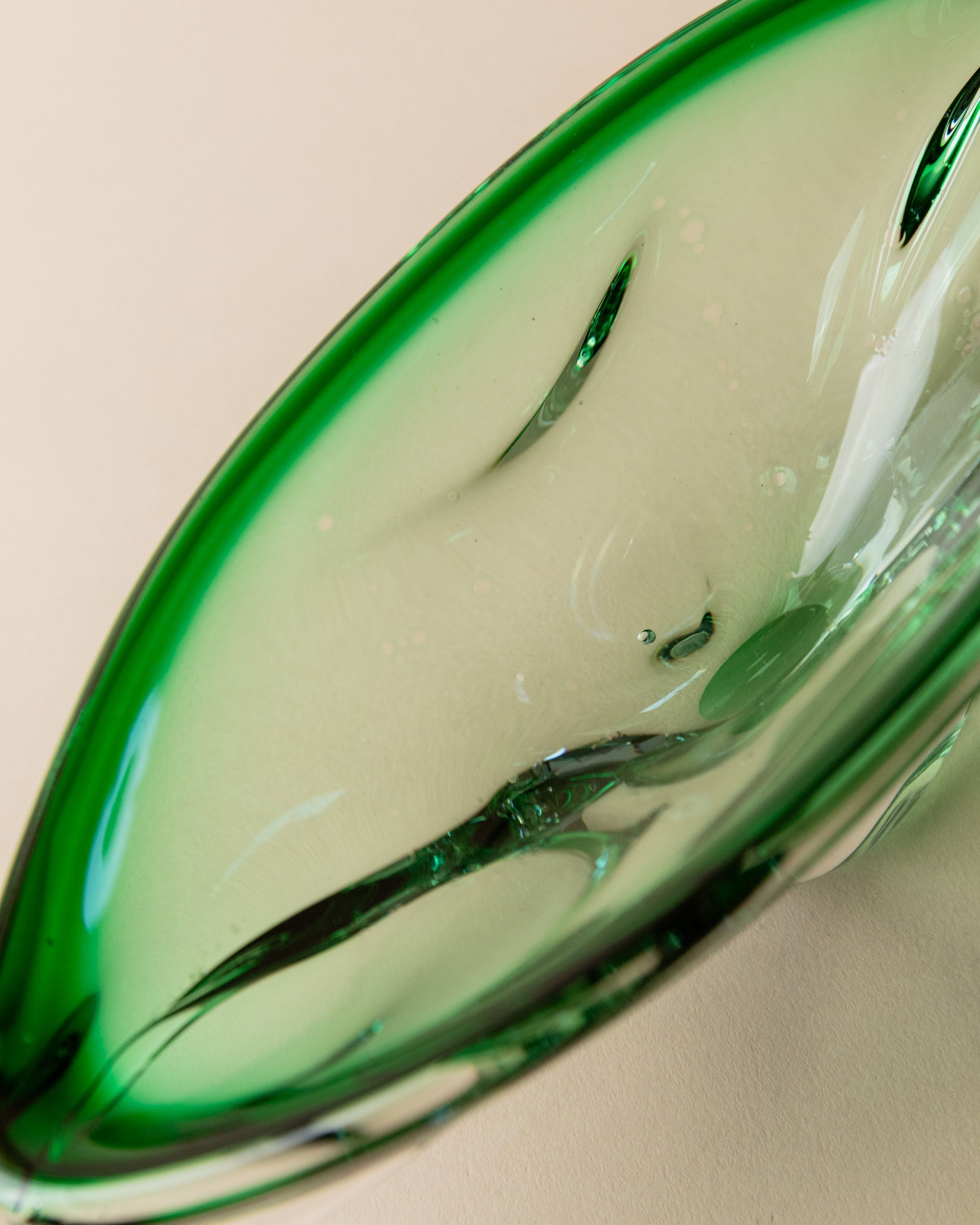 Murano Glass Bowl Green, Italy 1970s