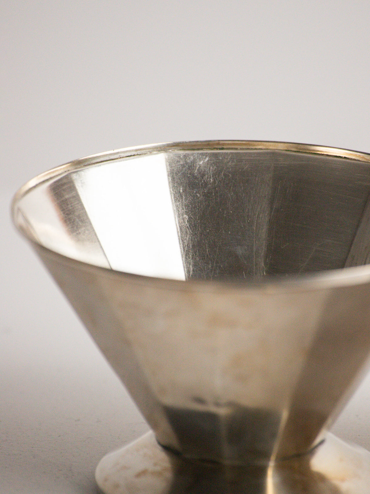 Wellner Faceted Conical Lidded Sugar Bowl in Silver-Plated Alpacca, German Art Deco, 1930s — alternate view