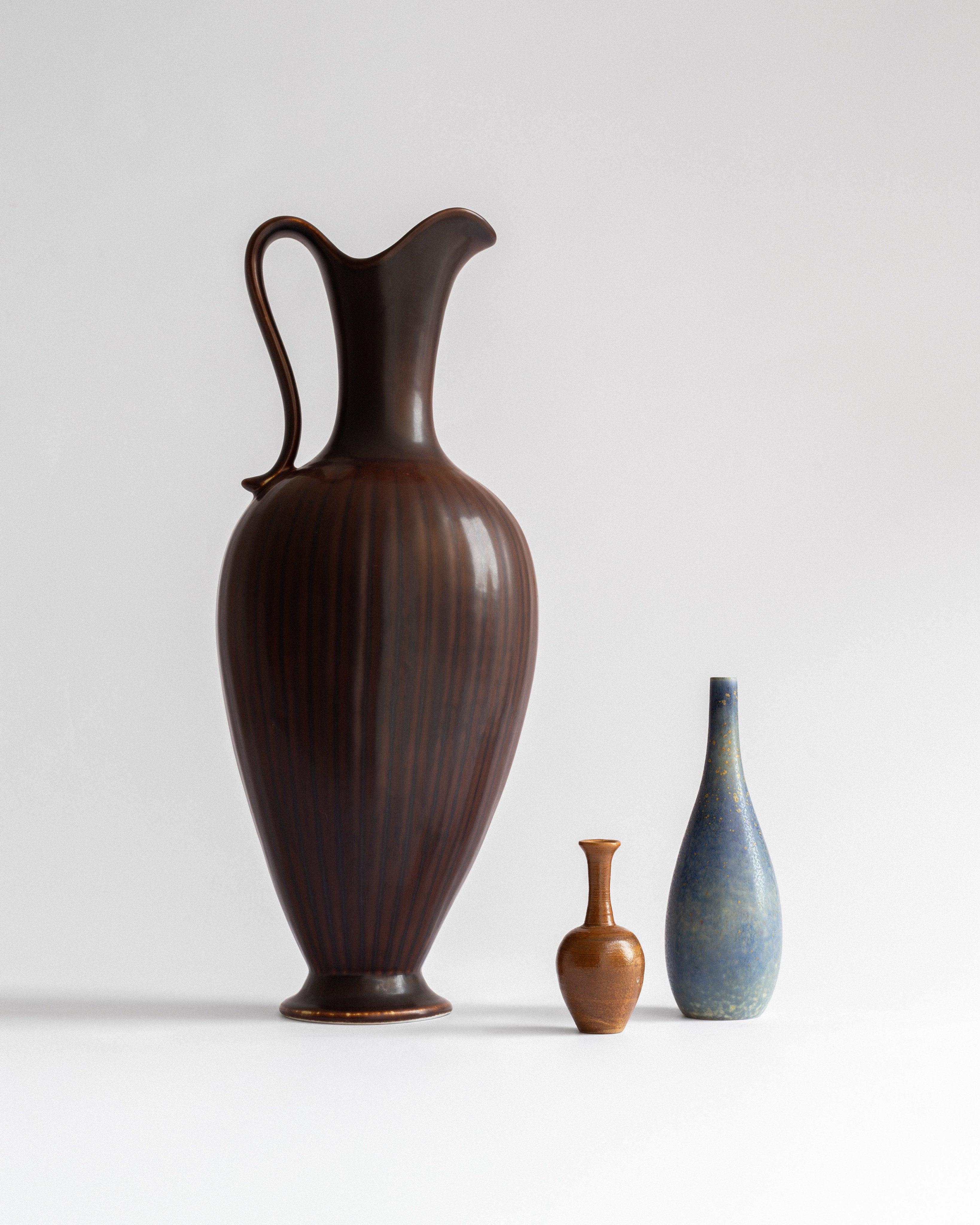 XL Decorative Stoneware Pitcher by Gunnar Nylund for Rörstrand, Sweden, 1950s — side angle