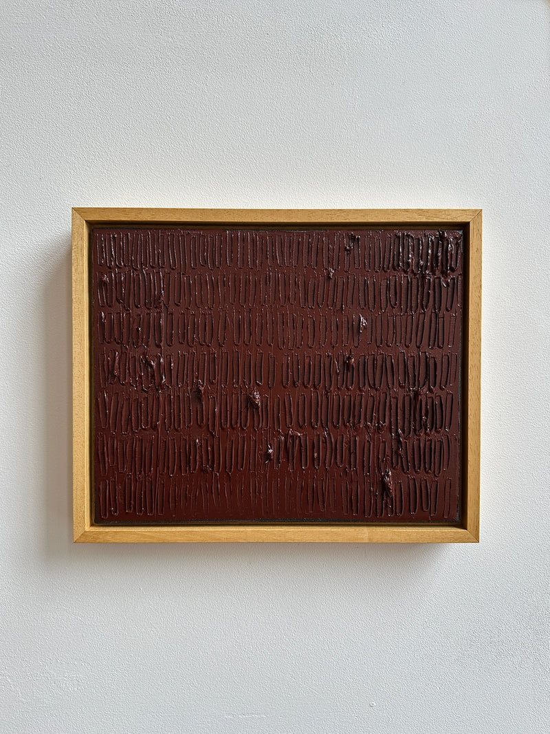 Indian Wine - Turf Series' Painting by Roi Elmaliah | The Oblist — textured brown surface, contemporary design