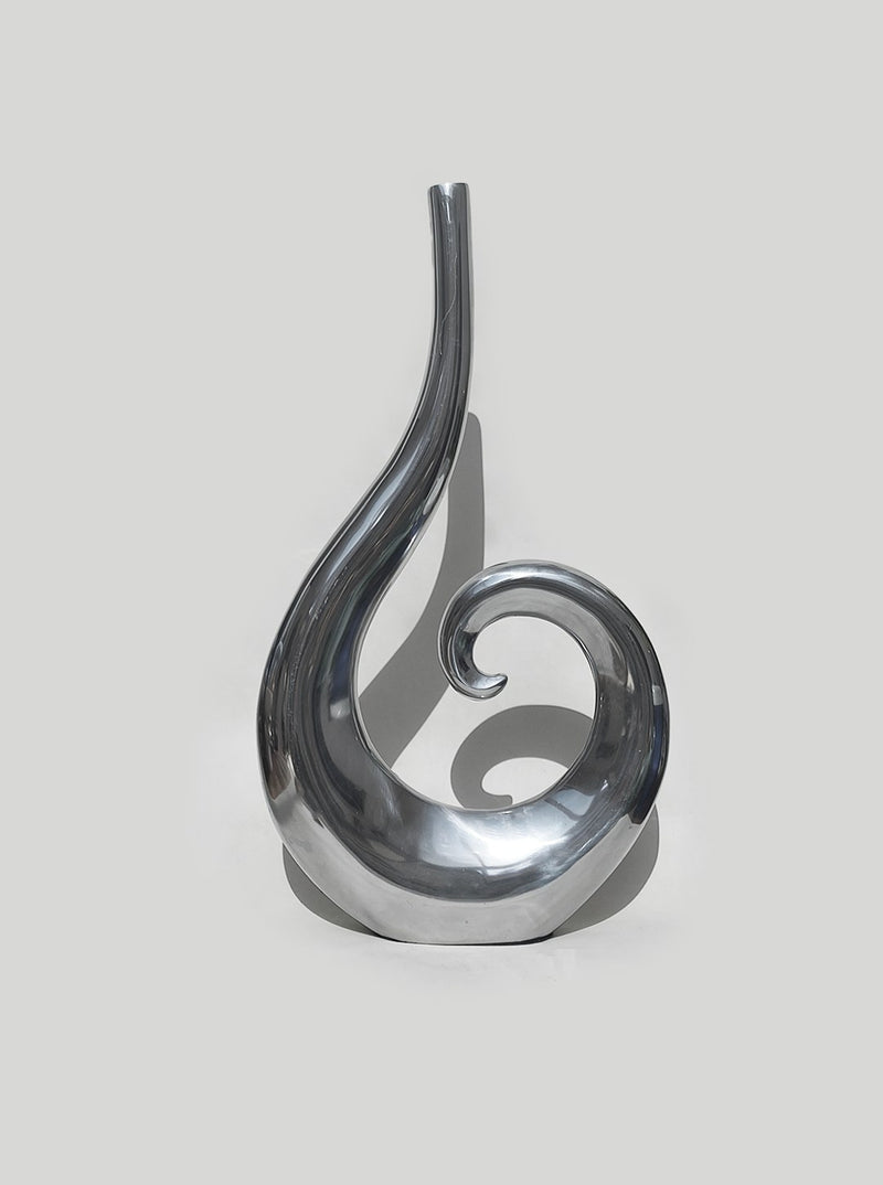 Large Spiral Vase by Les Objoies | The Oblist — polished metal finish
