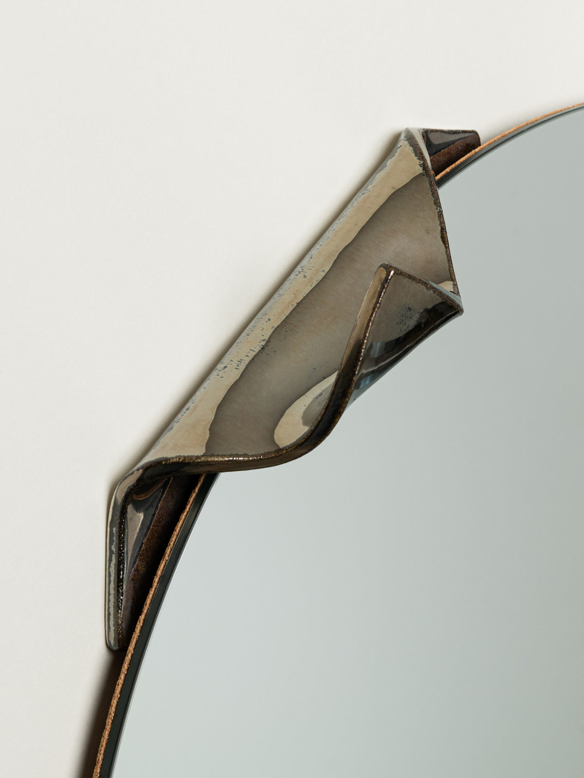 Mira Wall Mirror, Obsidian — side angle