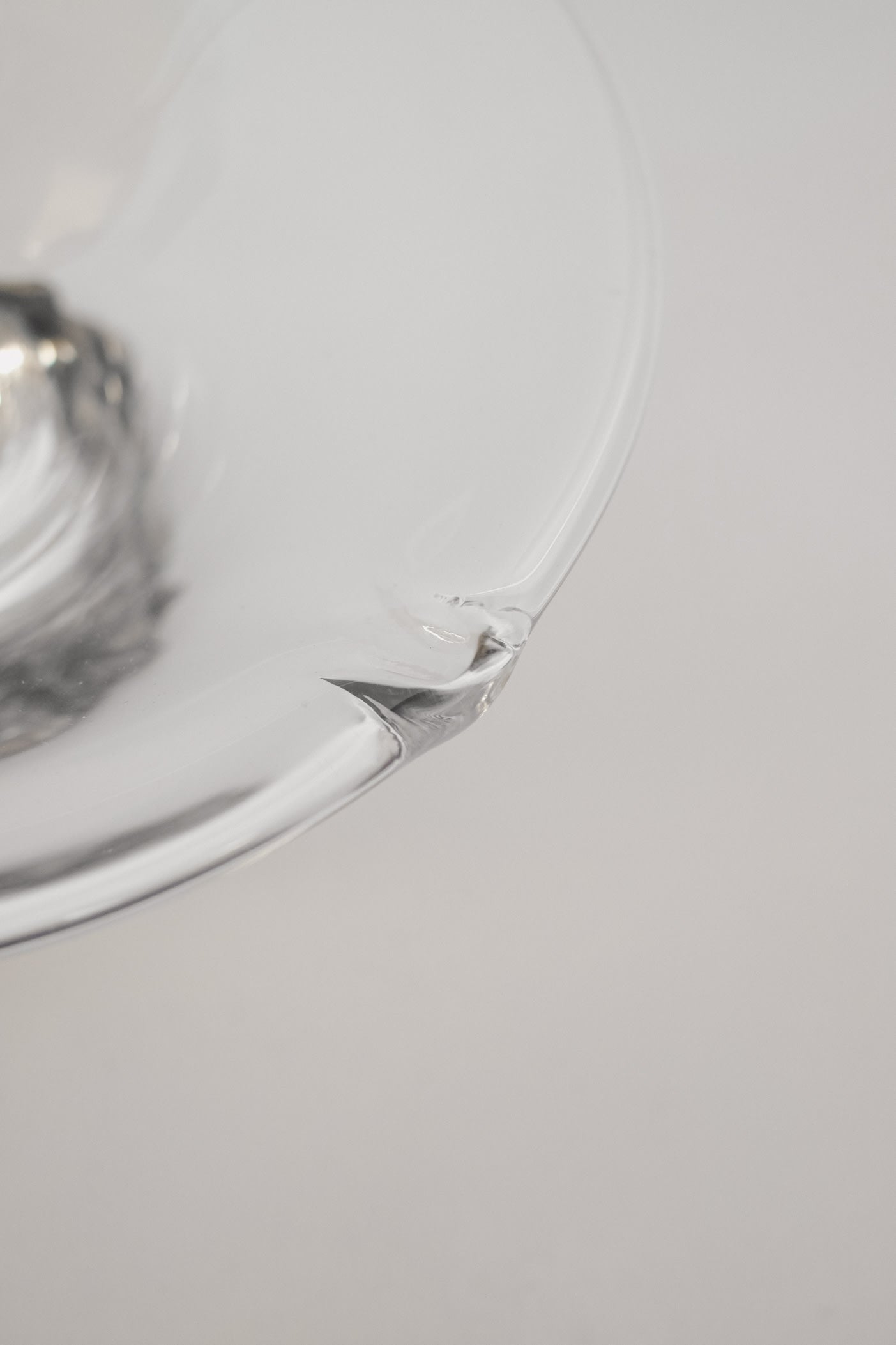 Glass Murano Dish on Metal Base  — close-up