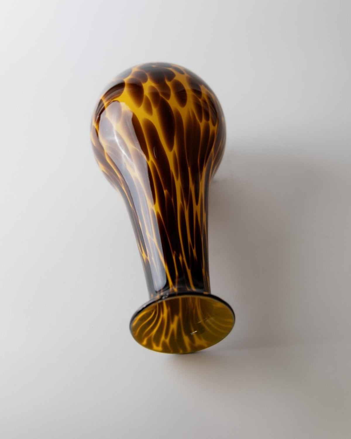 Vintage 1990s Murano Glass Vase, Yellow Art Glass with Brown Dots, Postmodern Italian Design, Sculptural Flower Vase, Elegant Gift Idea — alternate view