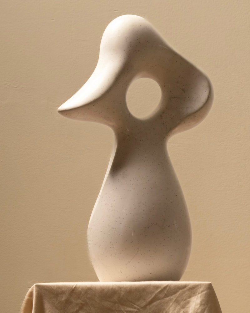 Ceramic Abstract Sculpture by Les Objets Amsterdam | The Oblist — white speckled ceramic, modern design