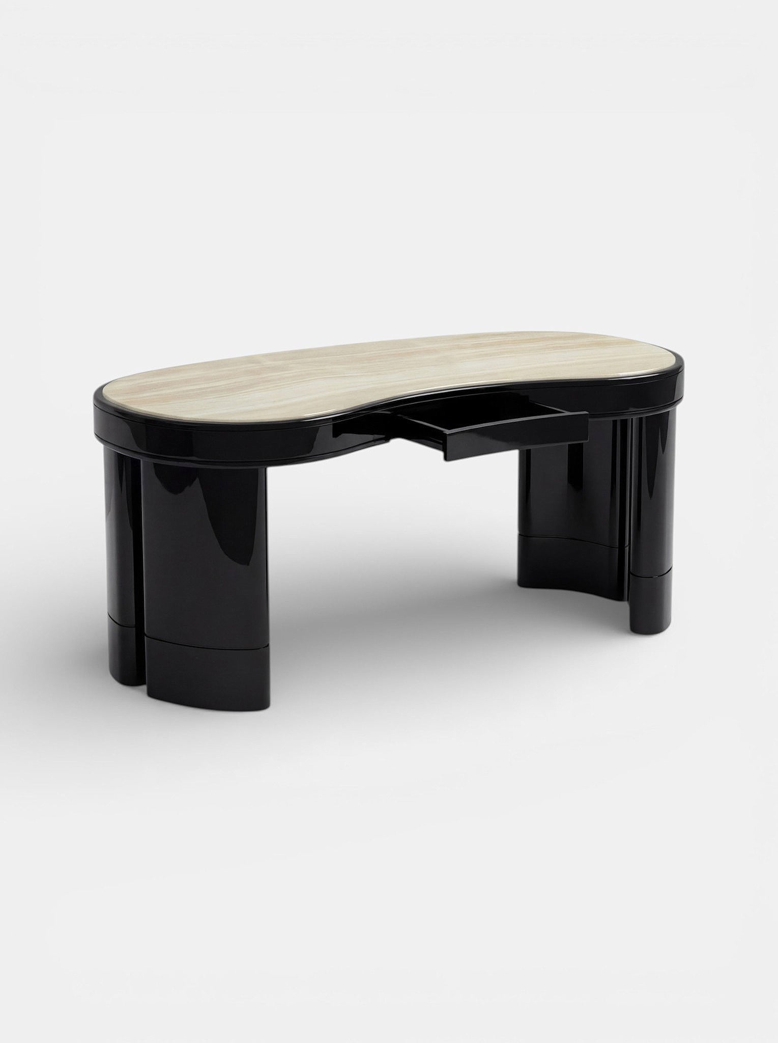 Nicola Black And Ivory Onyx Desk — detail view