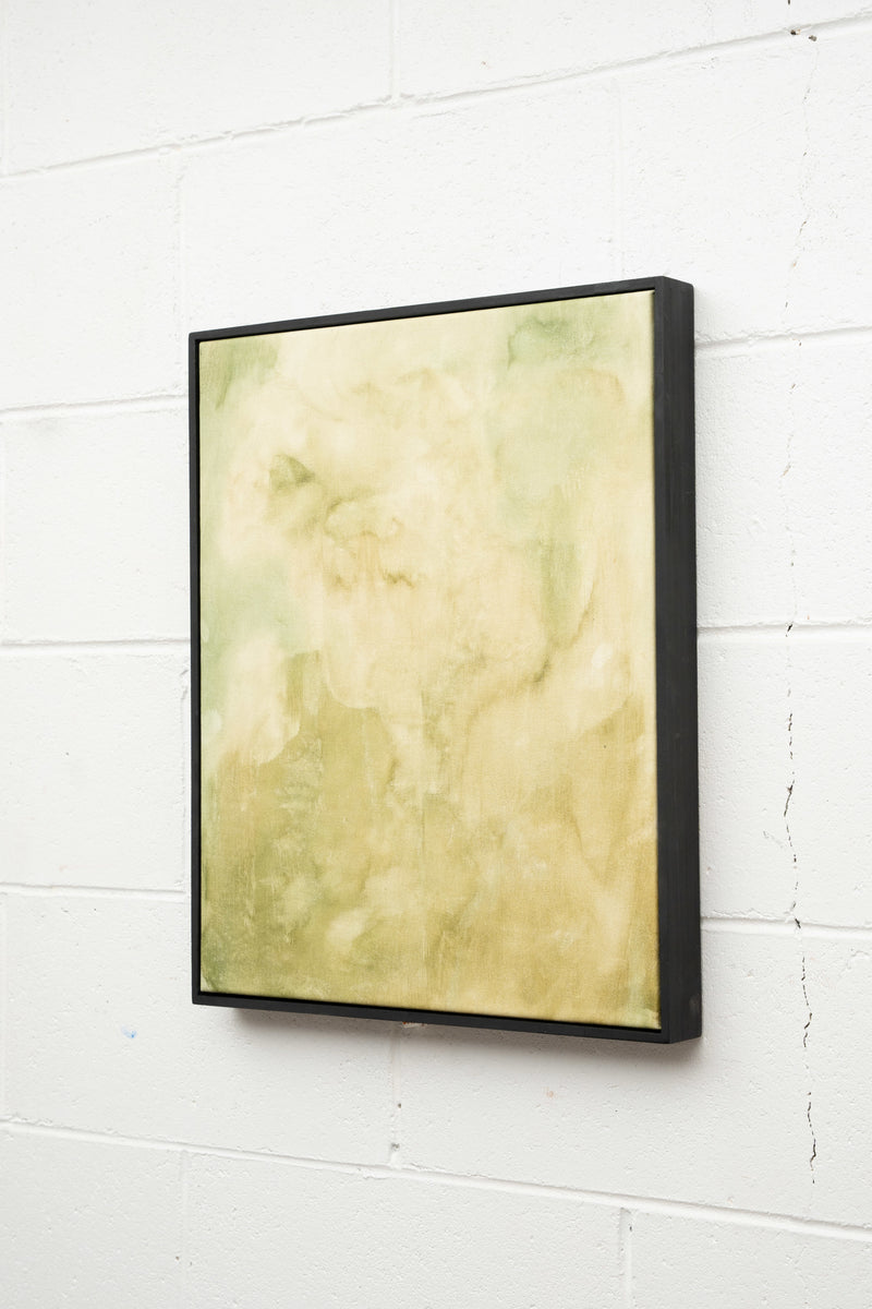 “A Verdant Place” Original Artwork — close-up of textured green canvas