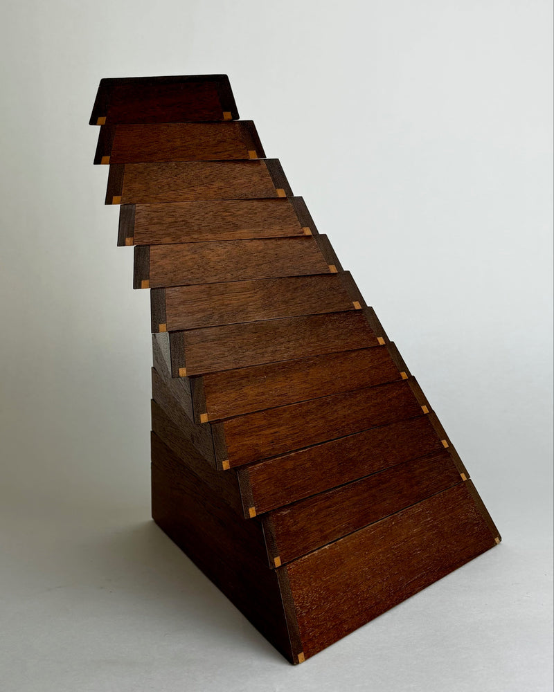 Walnut Rotating Geometric Jewelry Box Signed by somewhere someplace shop | The Oblist