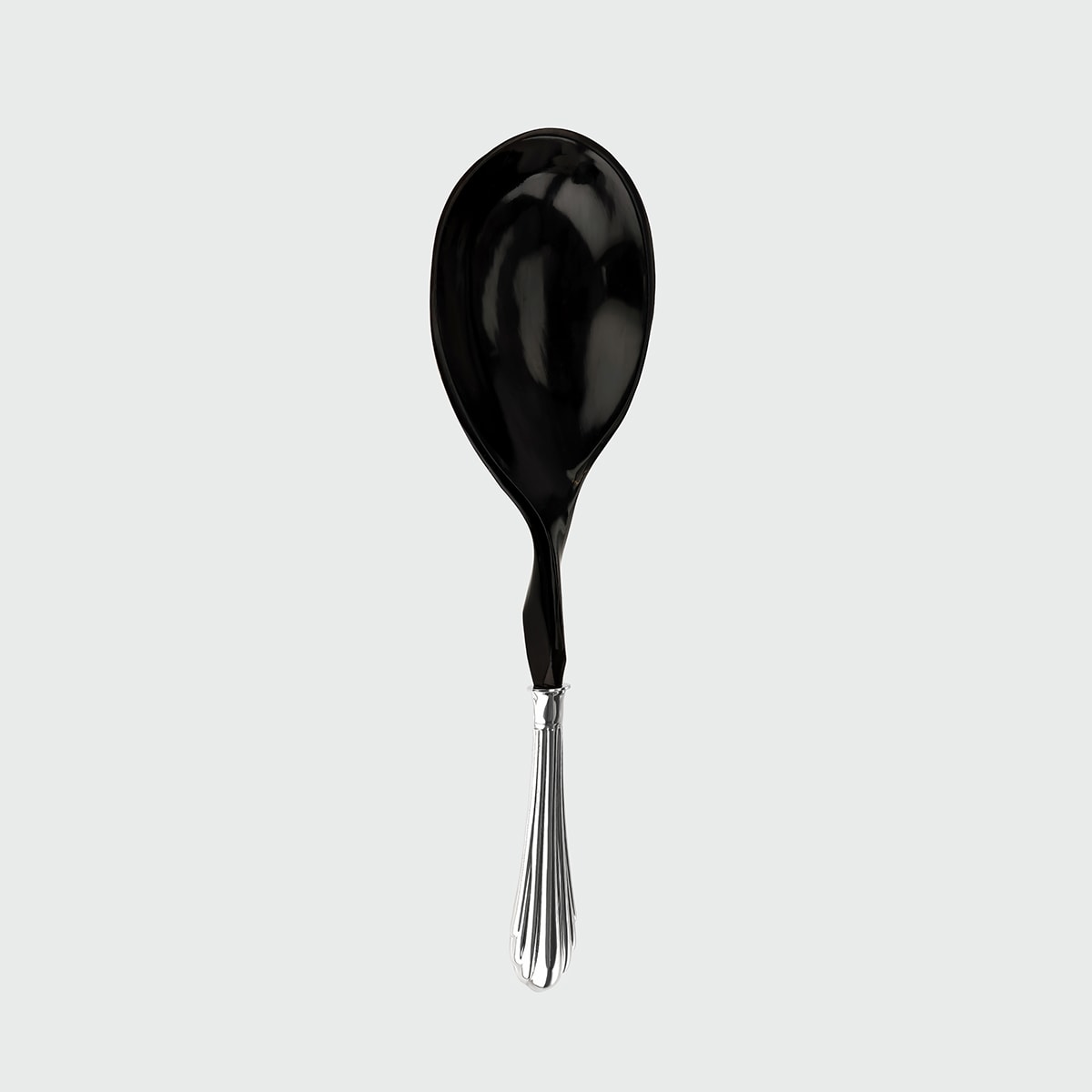 Twisted Horn Spoon by Tavares 1922 | The Oblist — black horn, silver handle
