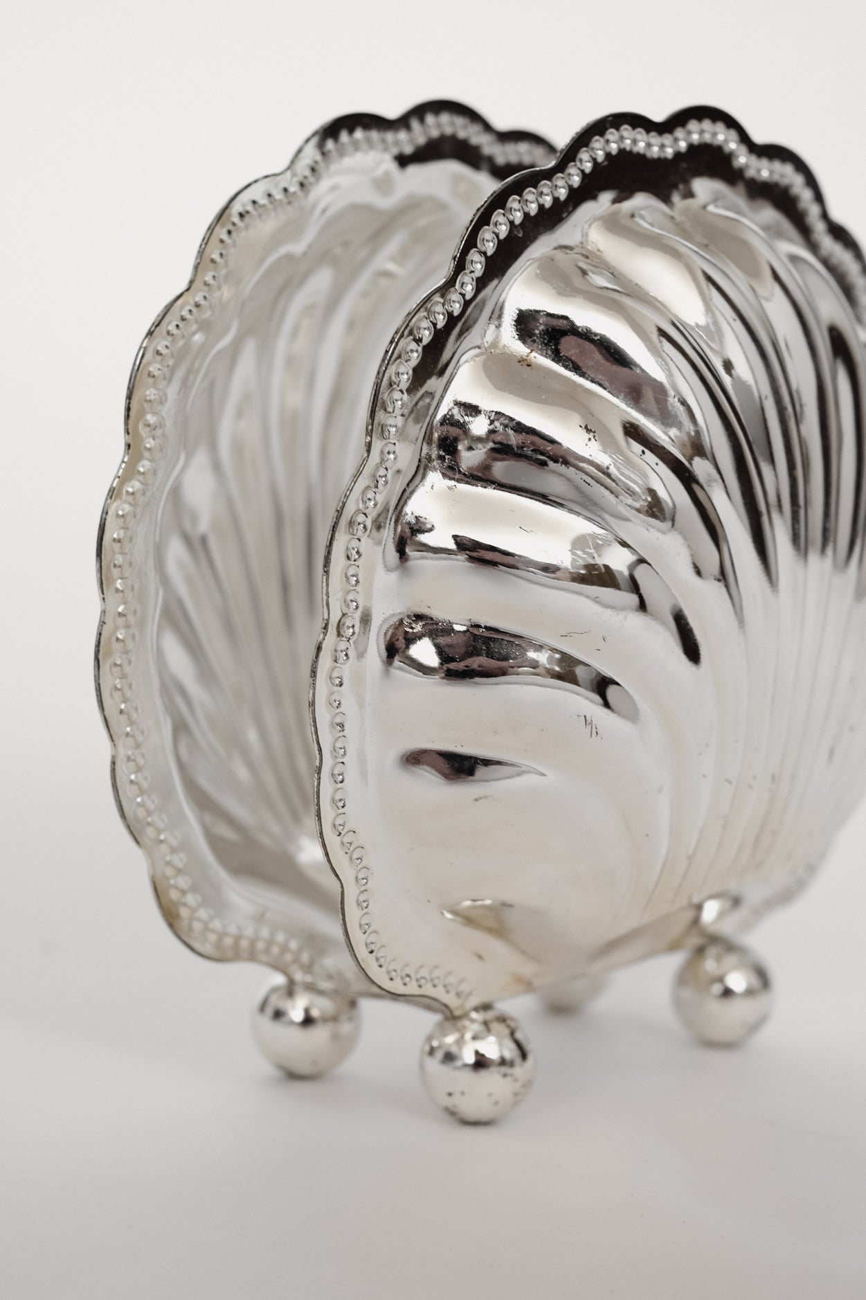 Vintage Silver-Plated Shell Napkin Holder — lifestyle setting
