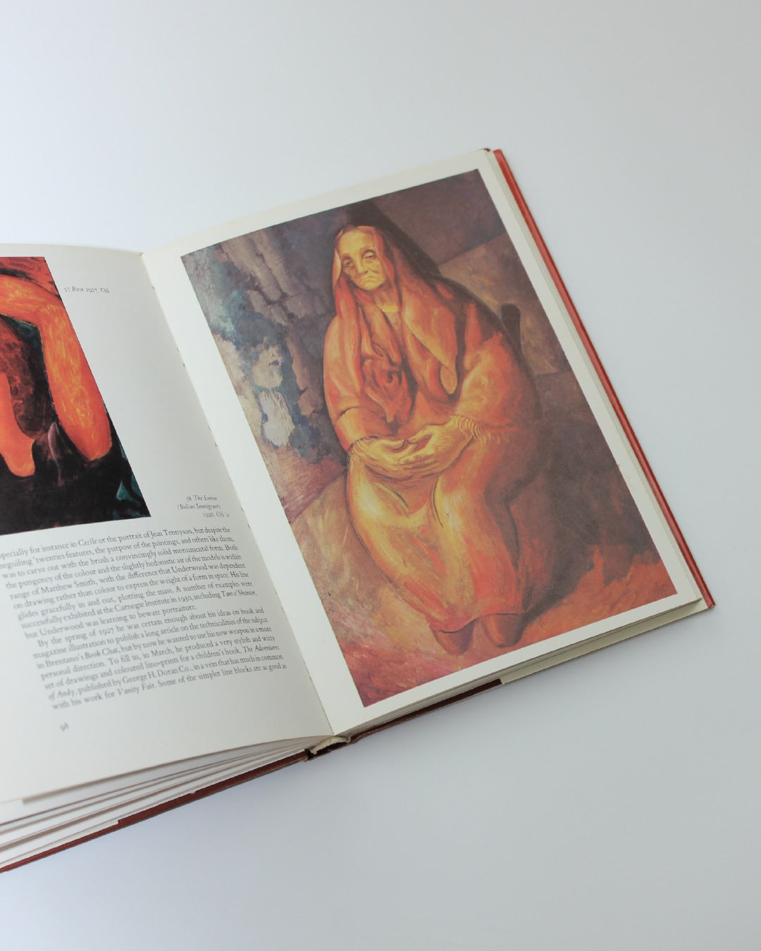 Leon Underwood — top view of open book with artwork page