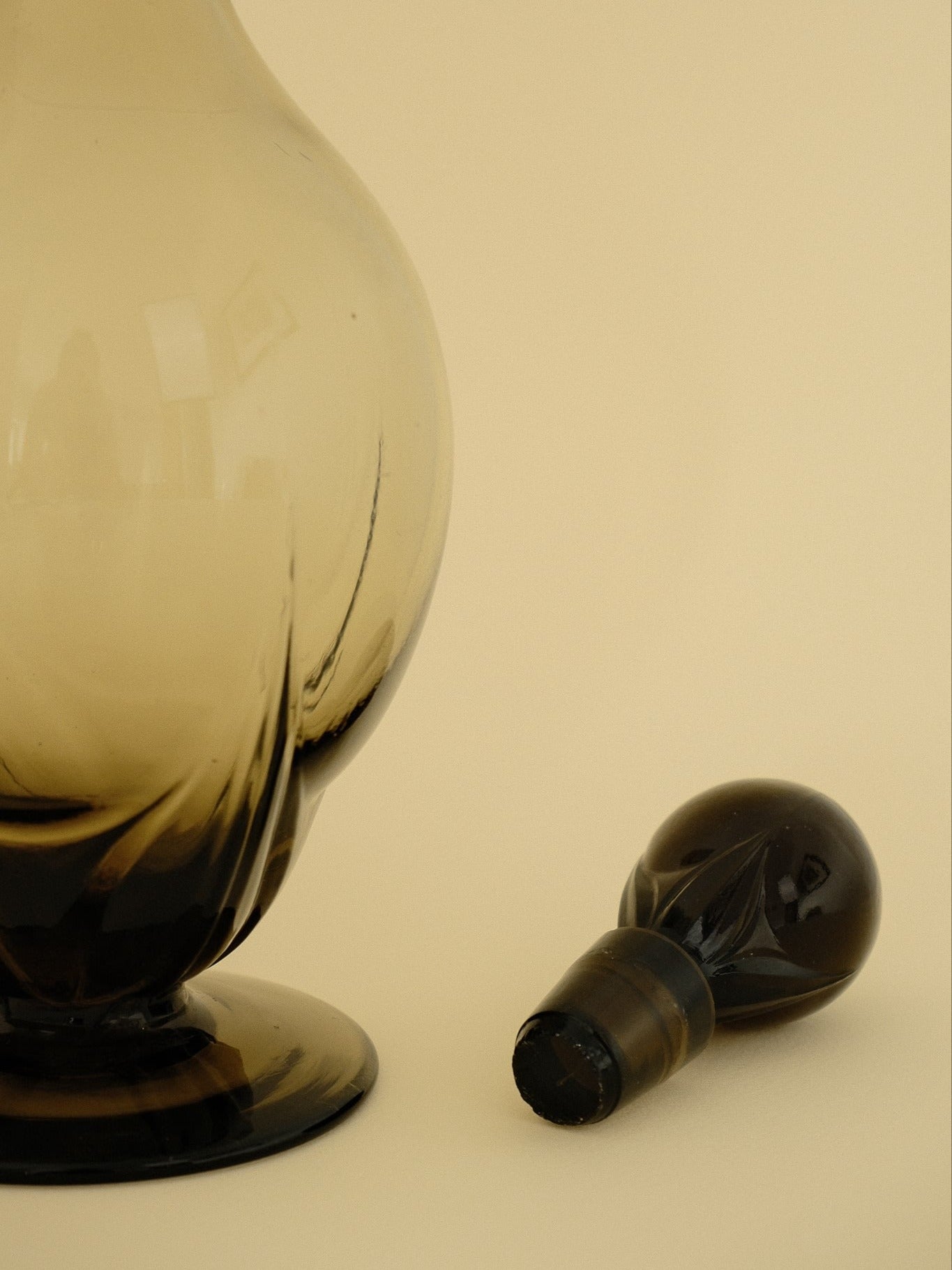 Art Deco Smoked Glass Decanter — lifestyle setting