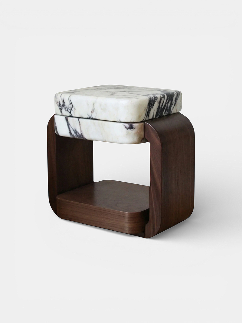 Tori Side Table by Marbera | The Oblist — marble top, walnut base