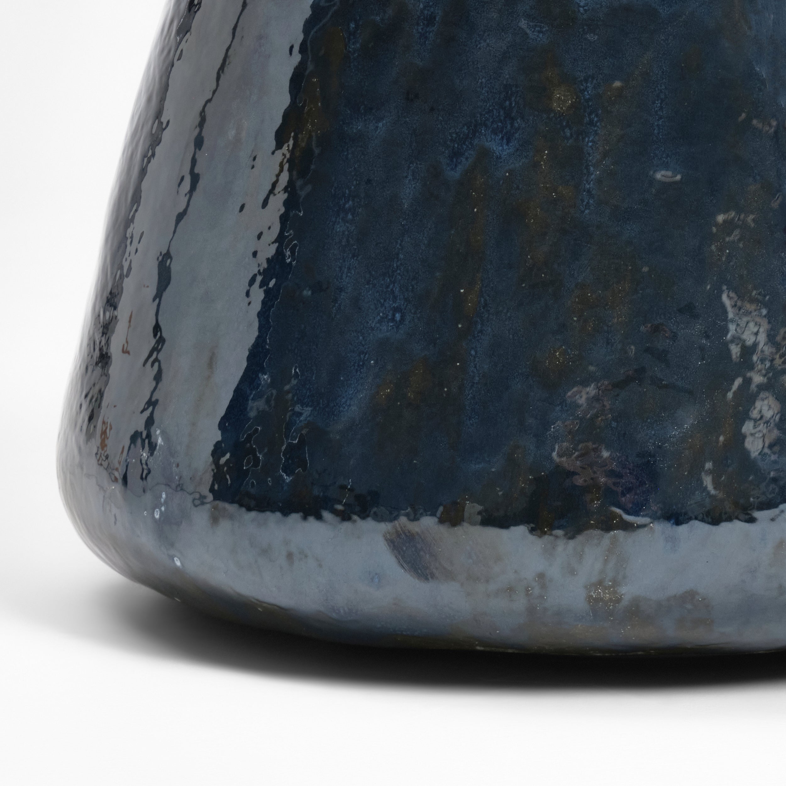 Medium Ceramic Side Table — close-up of glossy blue ceramic texture
