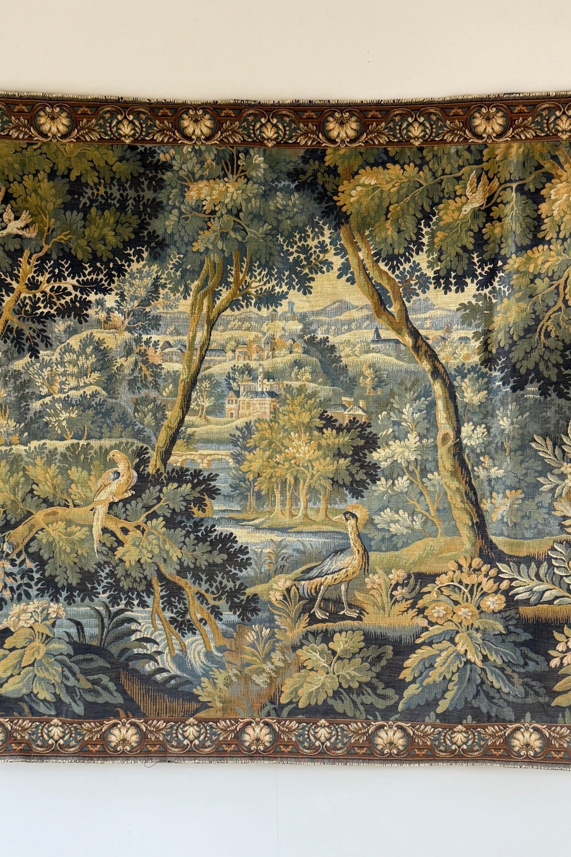 20th-Century Verdure Tapestry — close-up