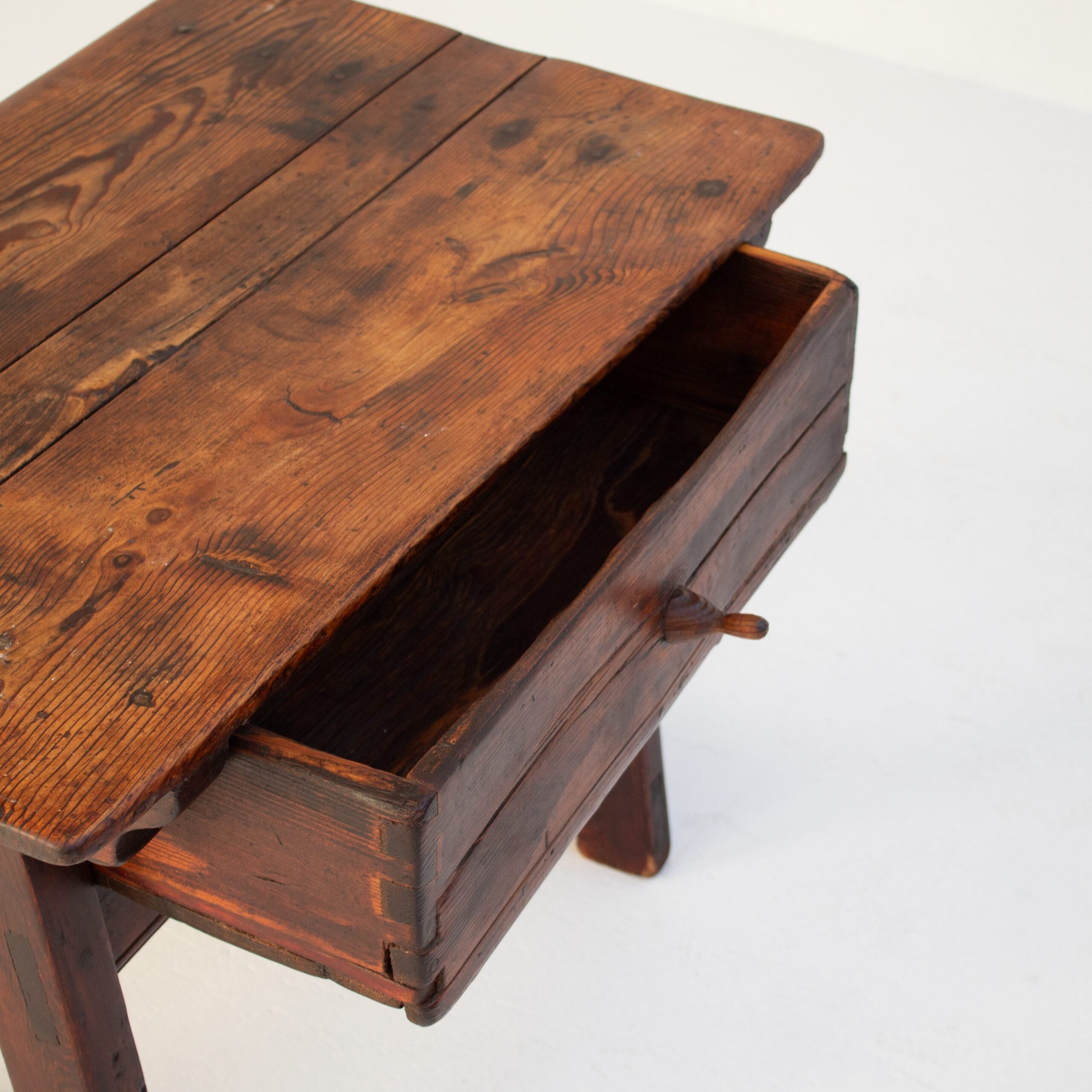 Primitive Solid Wood Side Table — in context
