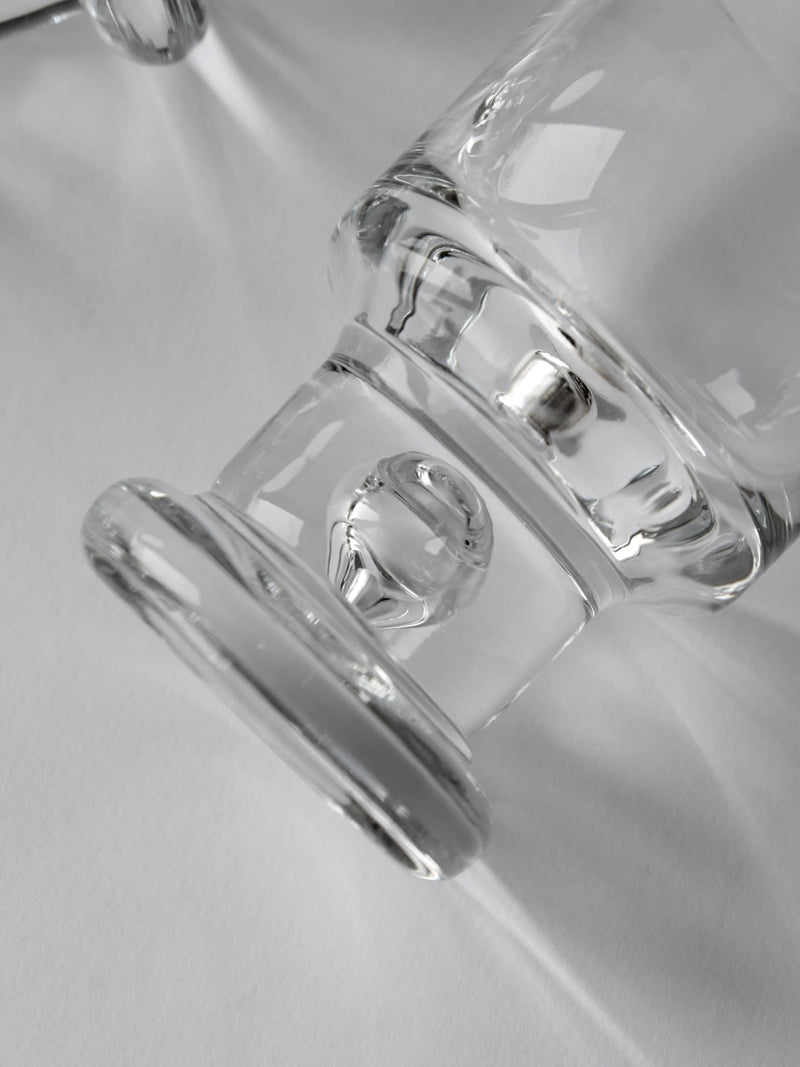 Close-up detail of Tapio Wirkkala bubble glass shot glasses