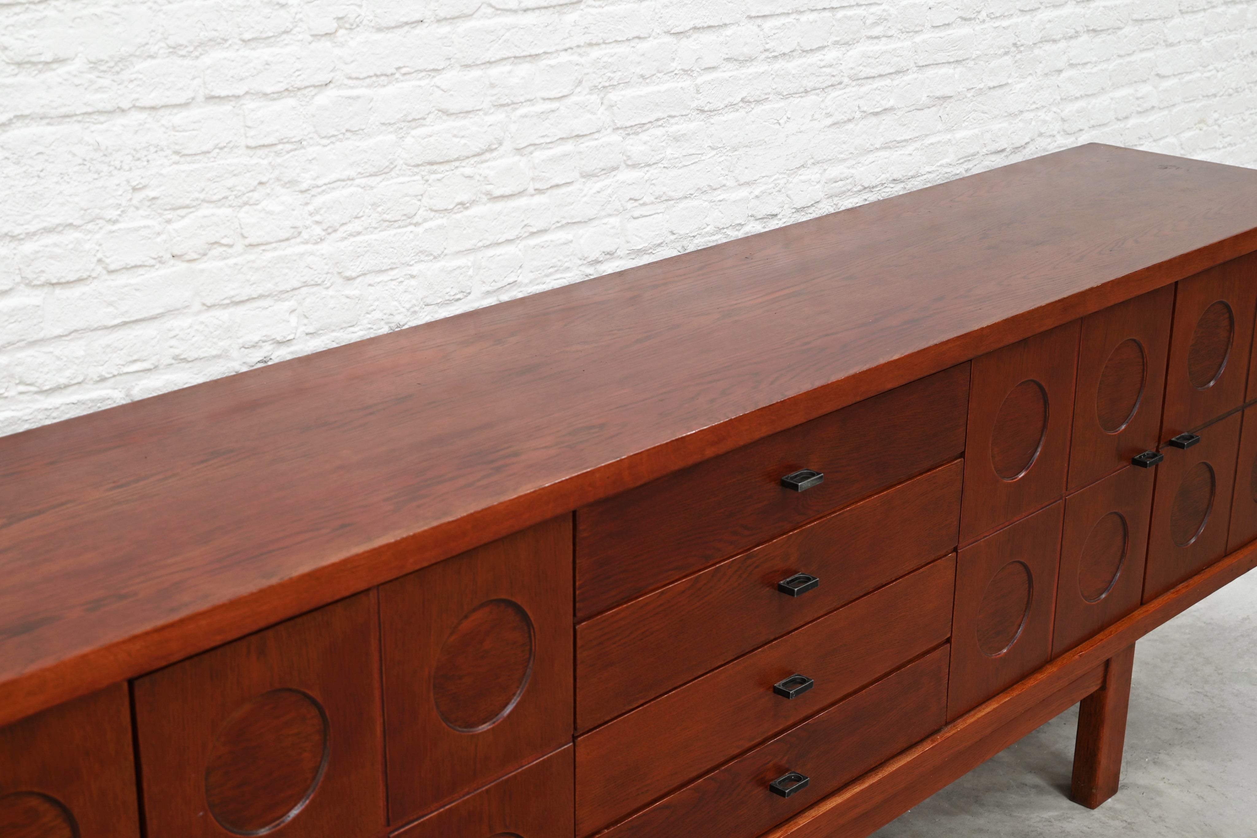 Brutalist Oak Sideboard, Belgium, 1970s — additional view