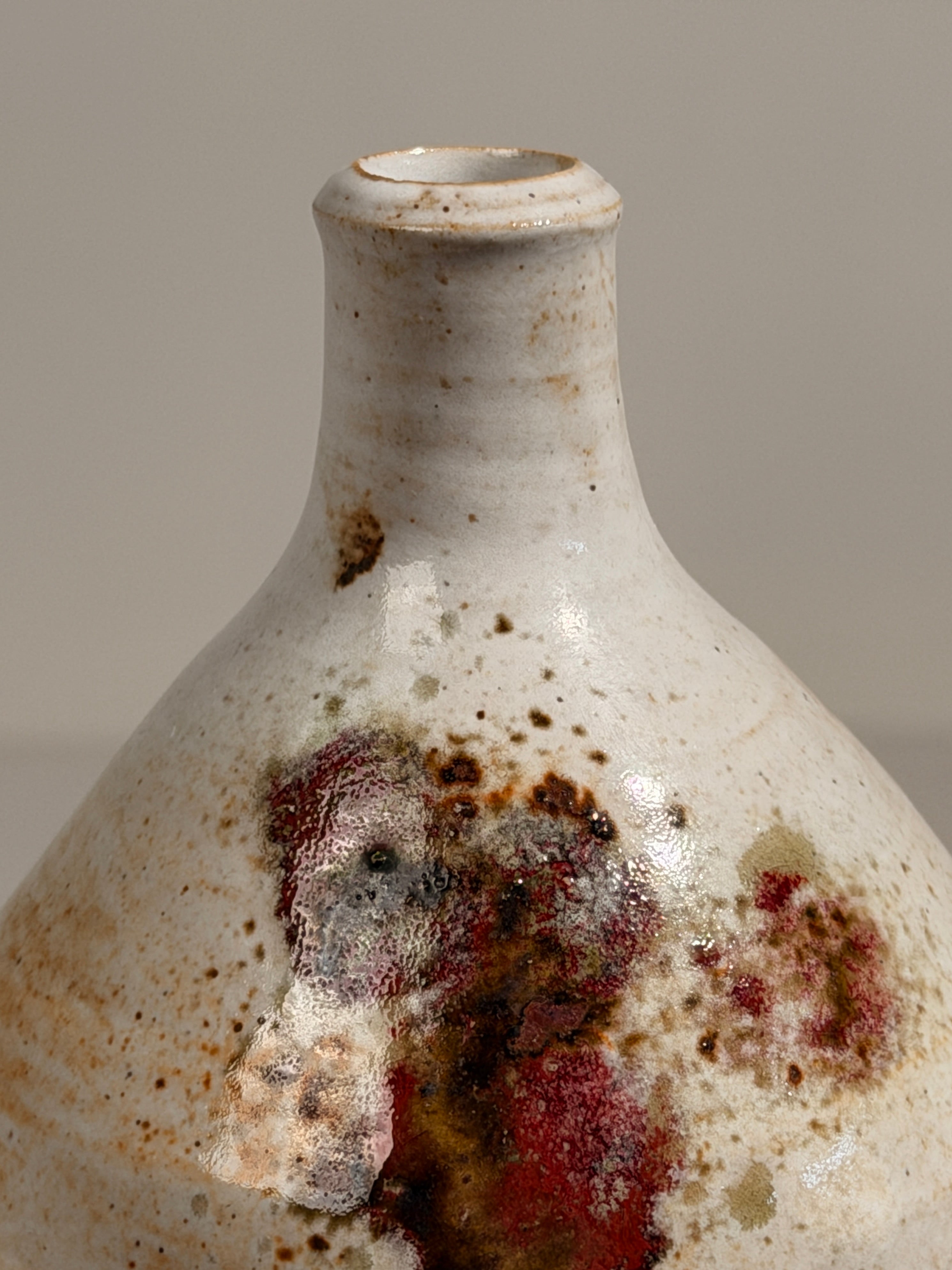Rare stoneware bud vase by Albert Breton, France, circa 1960 — side angle