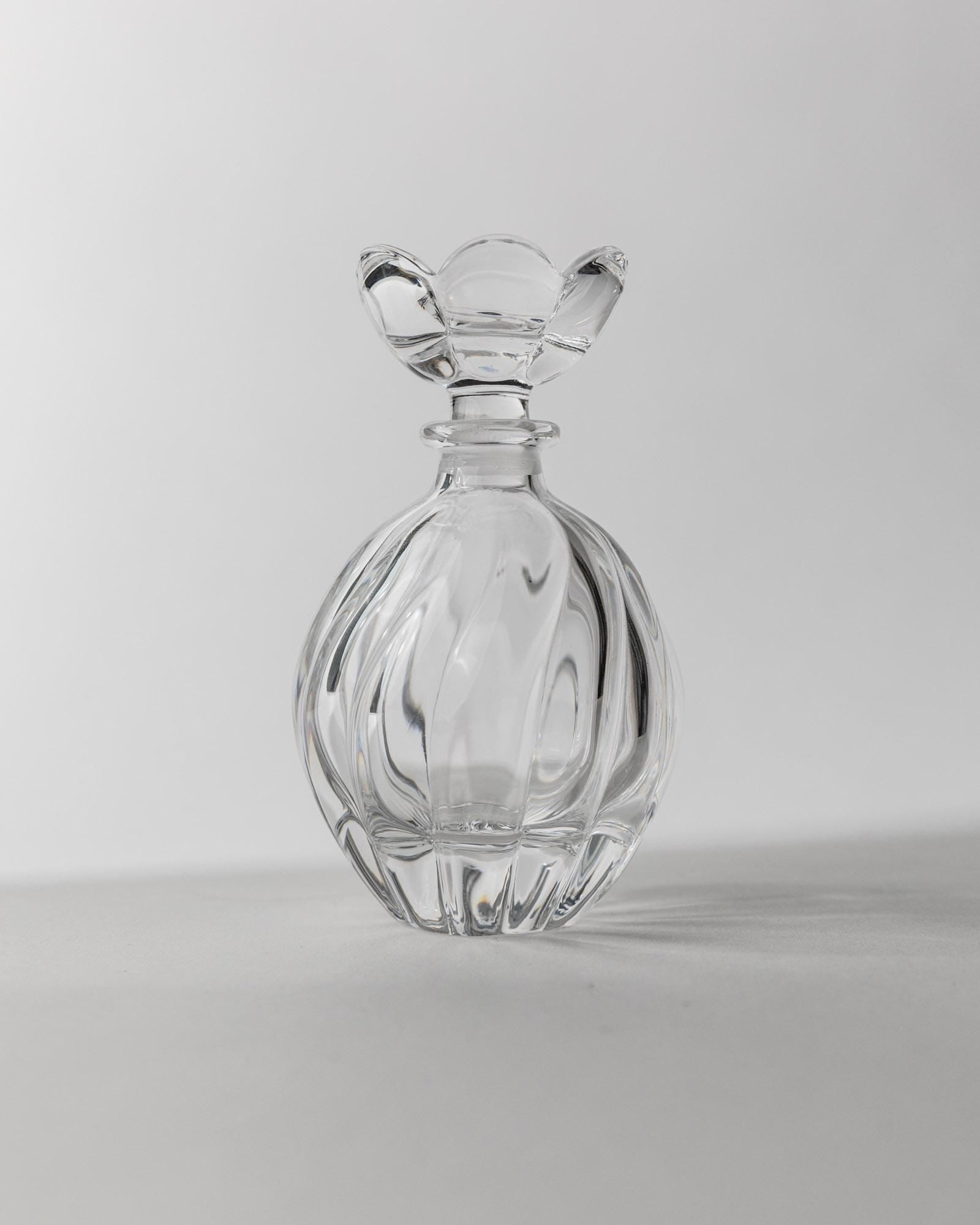 1950s Murano Glass Perfume Bottle — clear glass with curved design