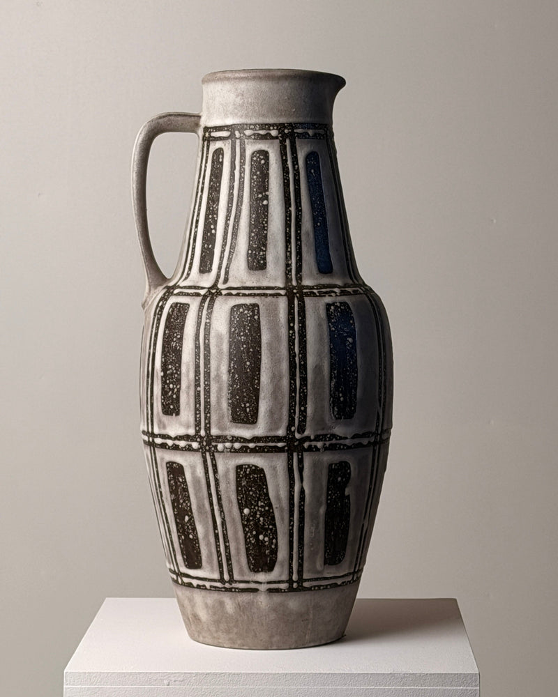 Ceramic pitcher, Germany, circa 1960 by Figuresdesign | The Oblist — handcrafted gray and black design