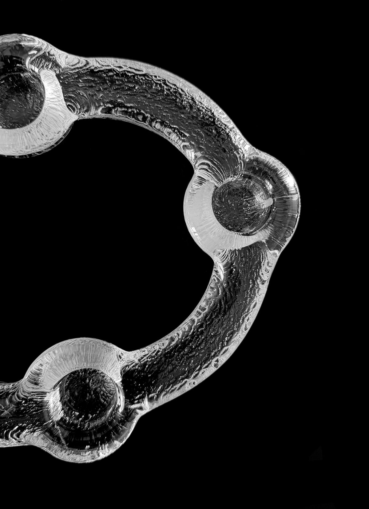 Vintage glass candle holder — detail view