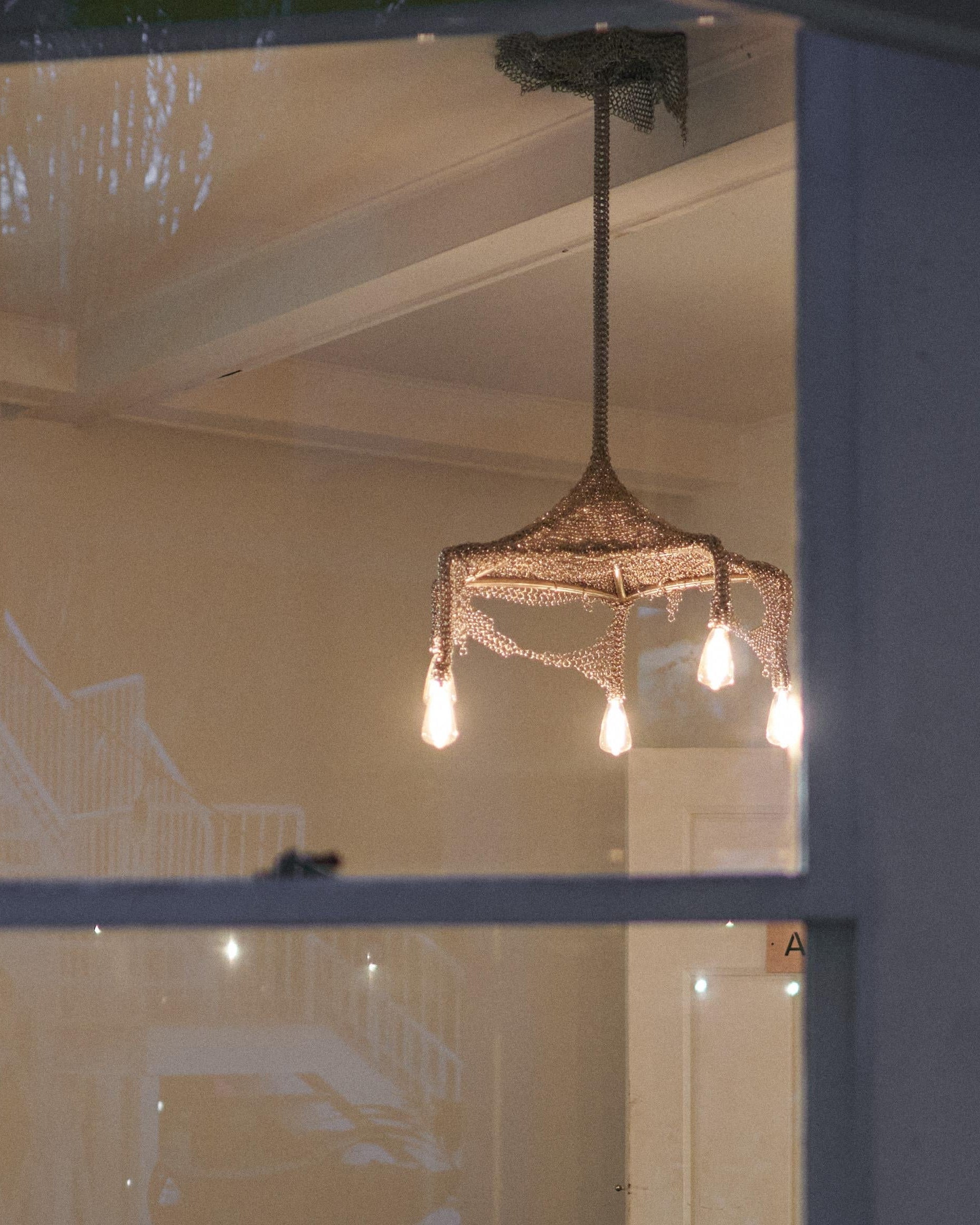 Chainmail Cobweb Chandelier - Pendant Light in Metal and Steel