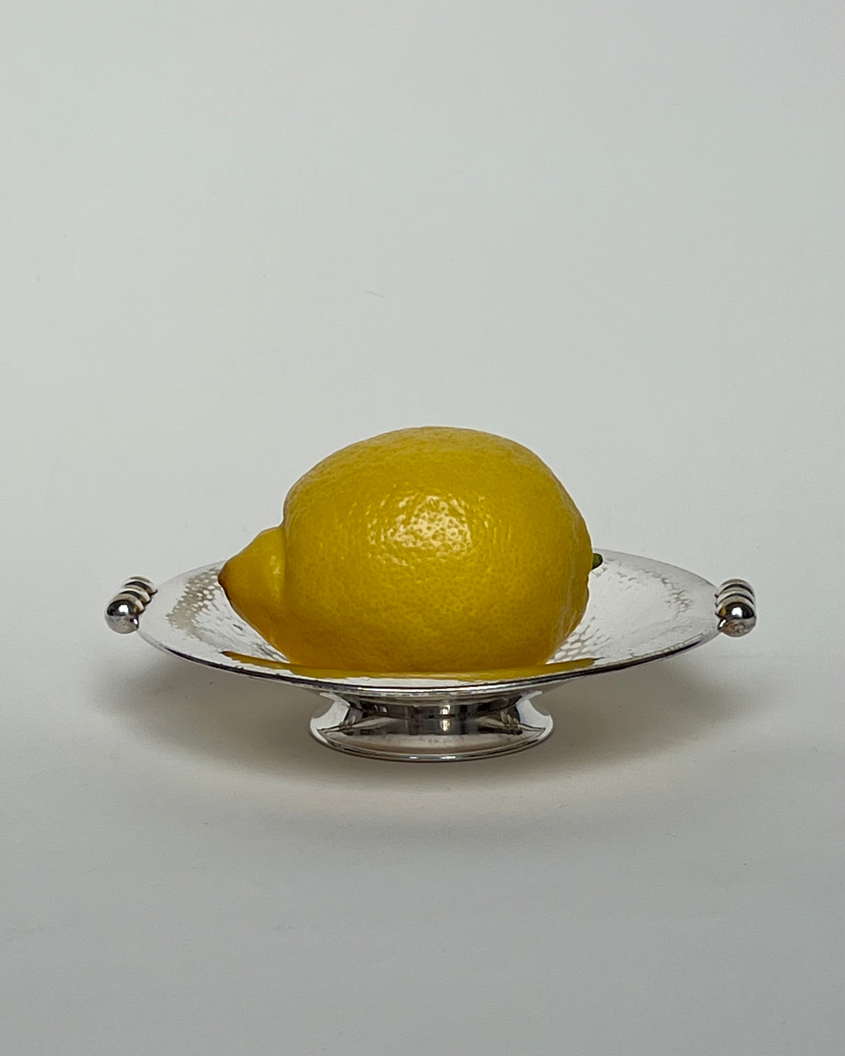 Hammered Dish in Silver — detail view
