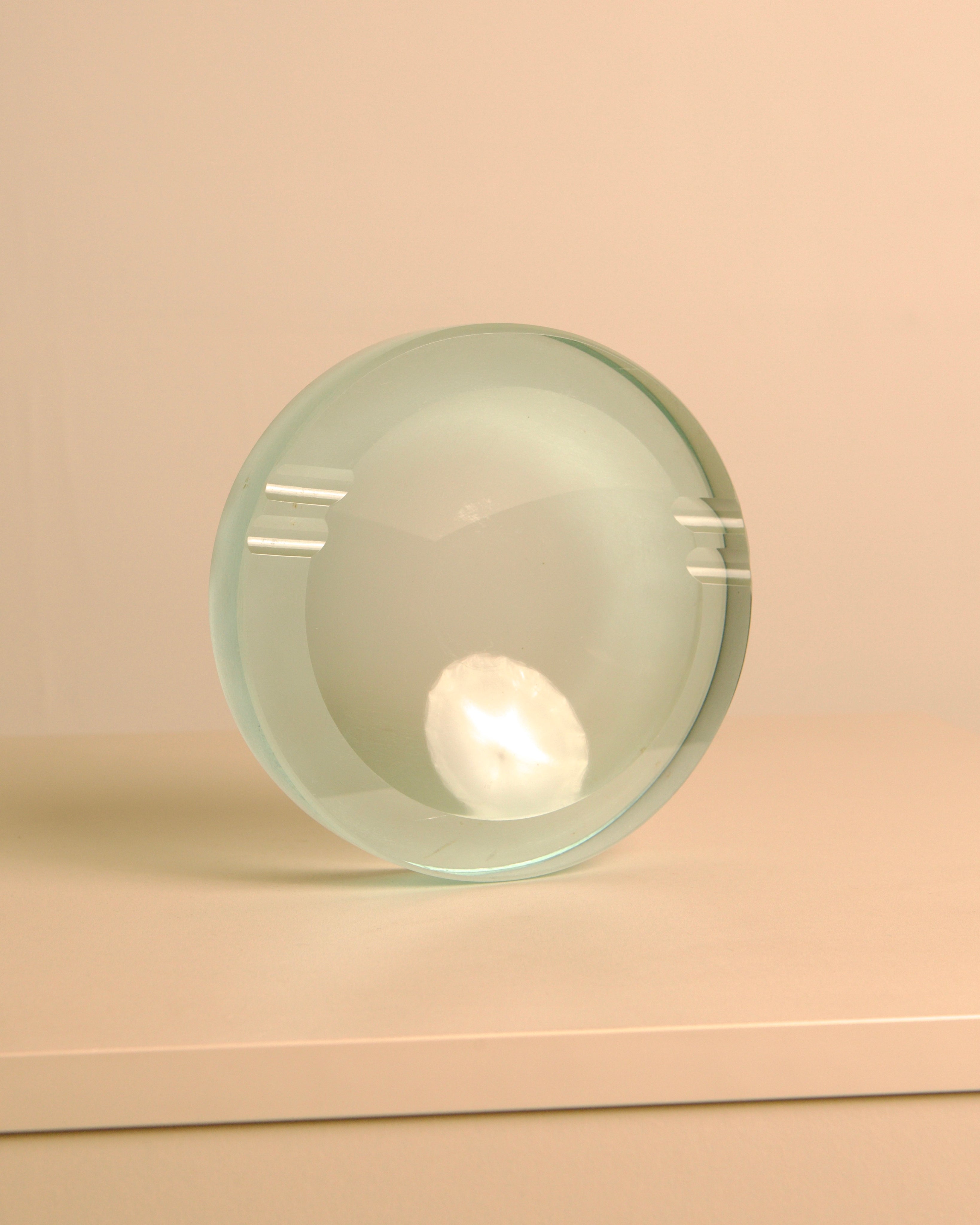 Round Glass Ashtray, Fontana Arte, Italy, 1970s — close-up