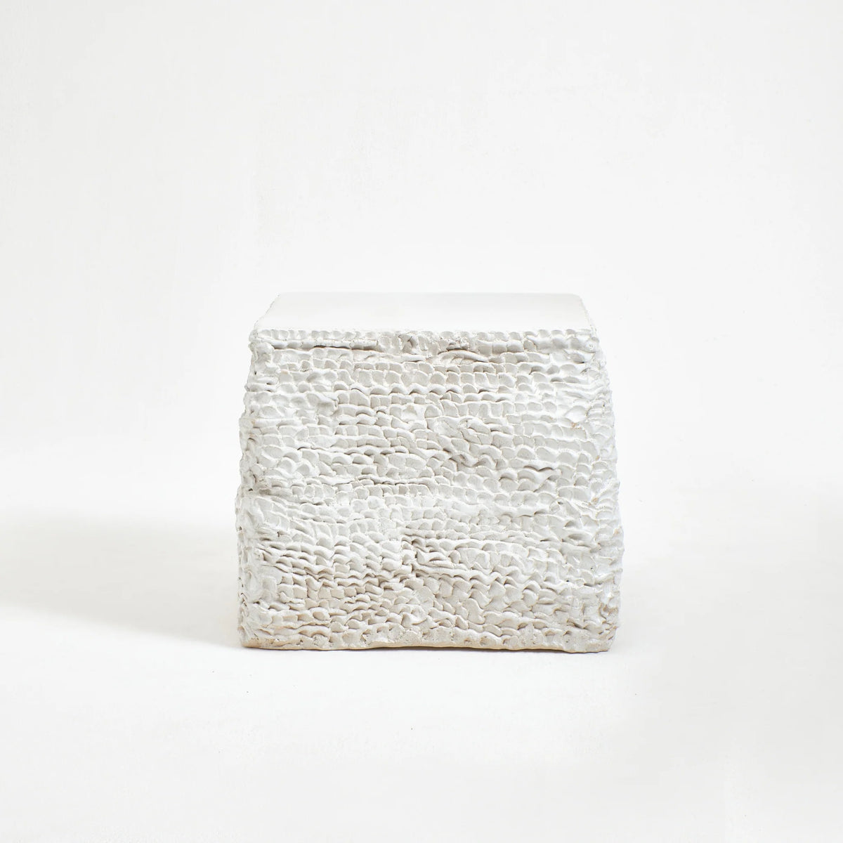 Casa - green textured ceramic side table — in context