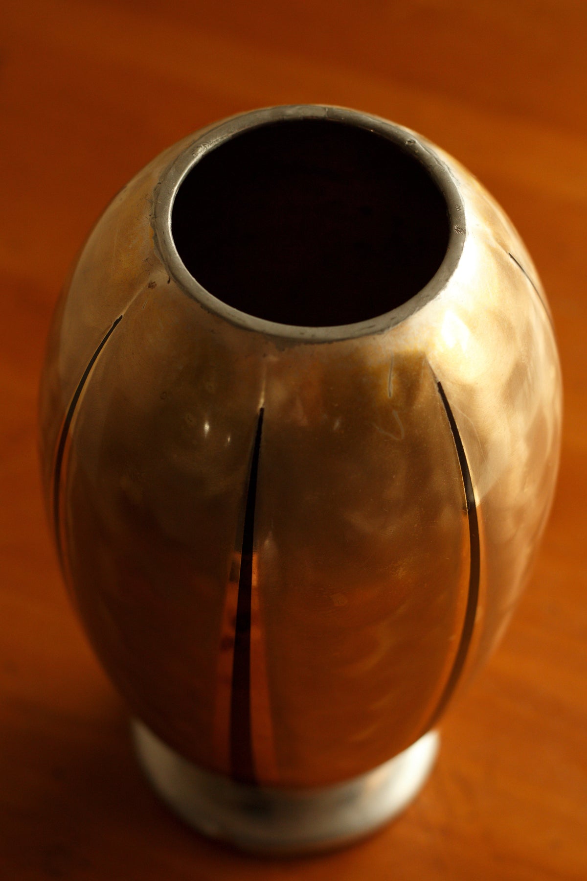 Art Deco Silverplate Vase — detail view