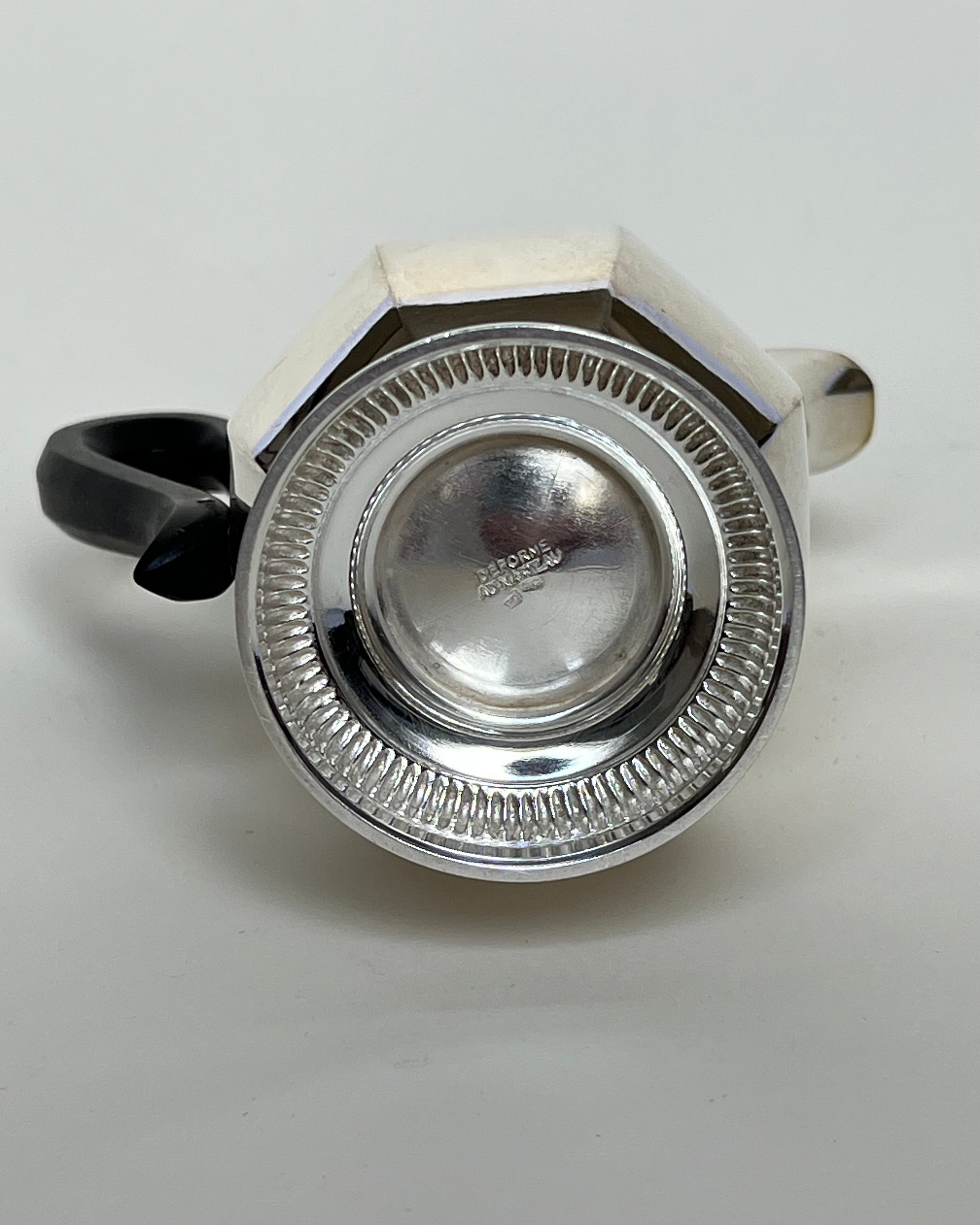 Hammered Silver Coffee Cream Jug — lifestyle setting