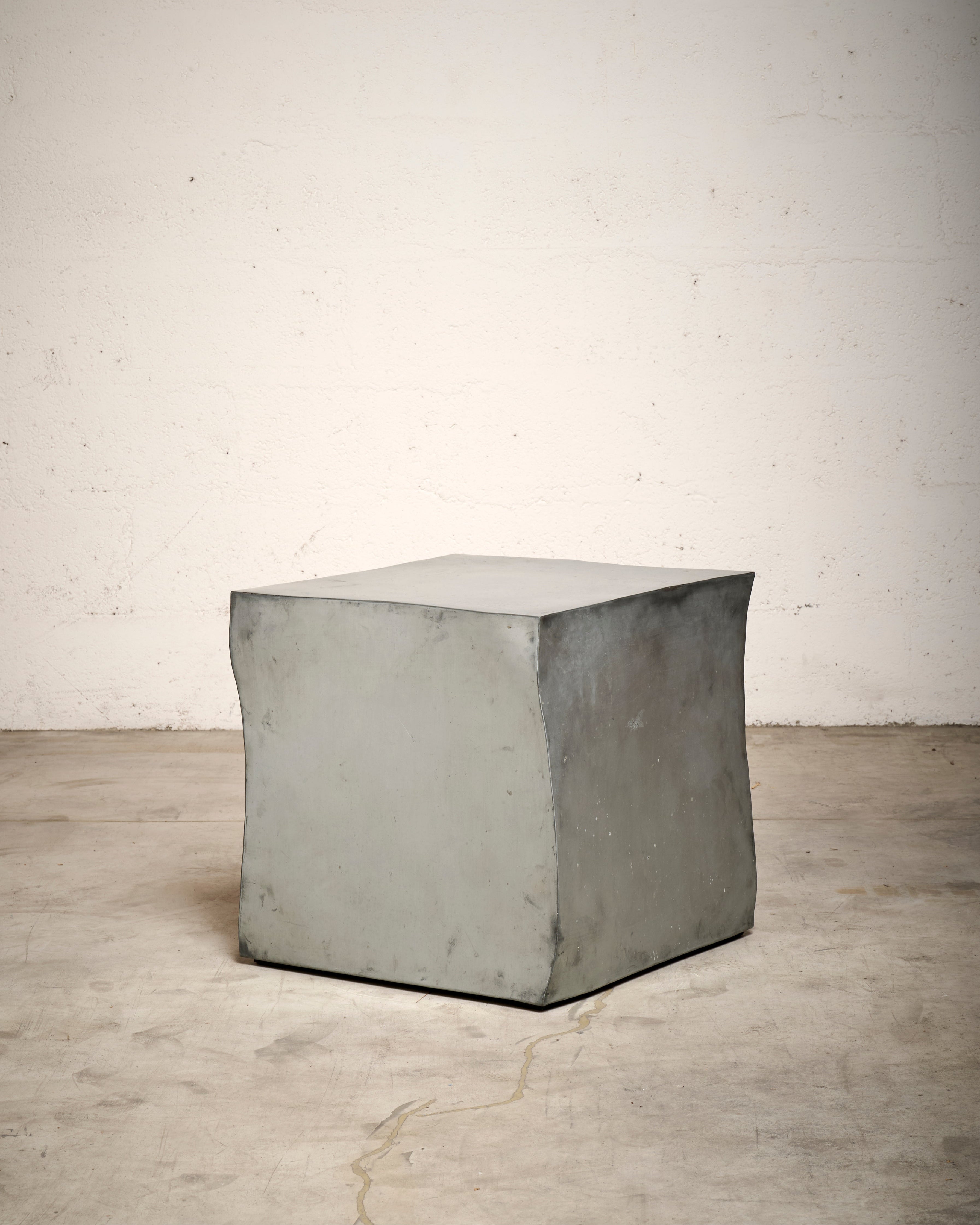 Cube Side Table by Pucci de Rossi, Zinc, France, 2000's