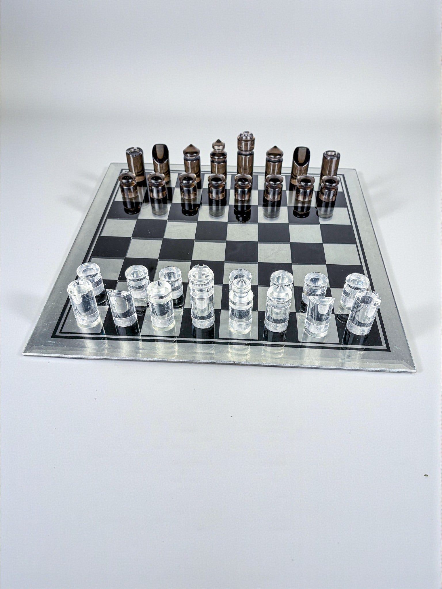 Felice Antonio Botta Acrylic Chessboard and glass board, Italy, 1970s by Malamar Studio | The Oblist