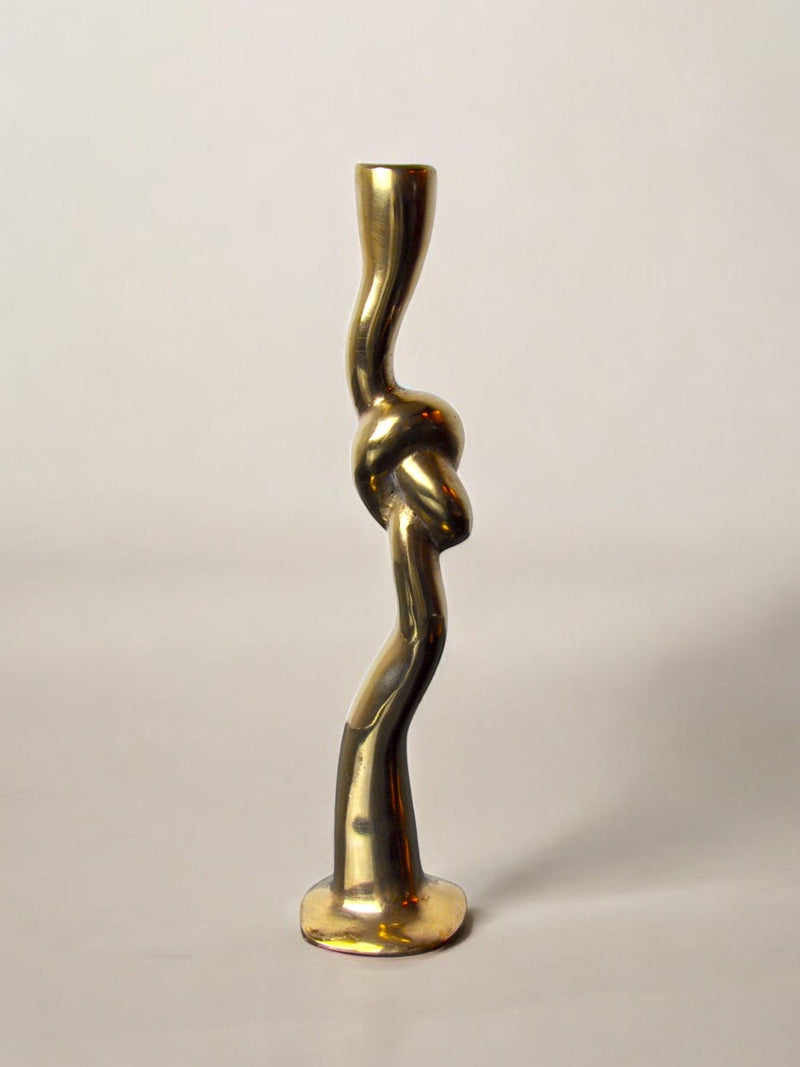 Brutalist Knot Candleholder in Bronze 70s by Malamar Studio | The Oblist