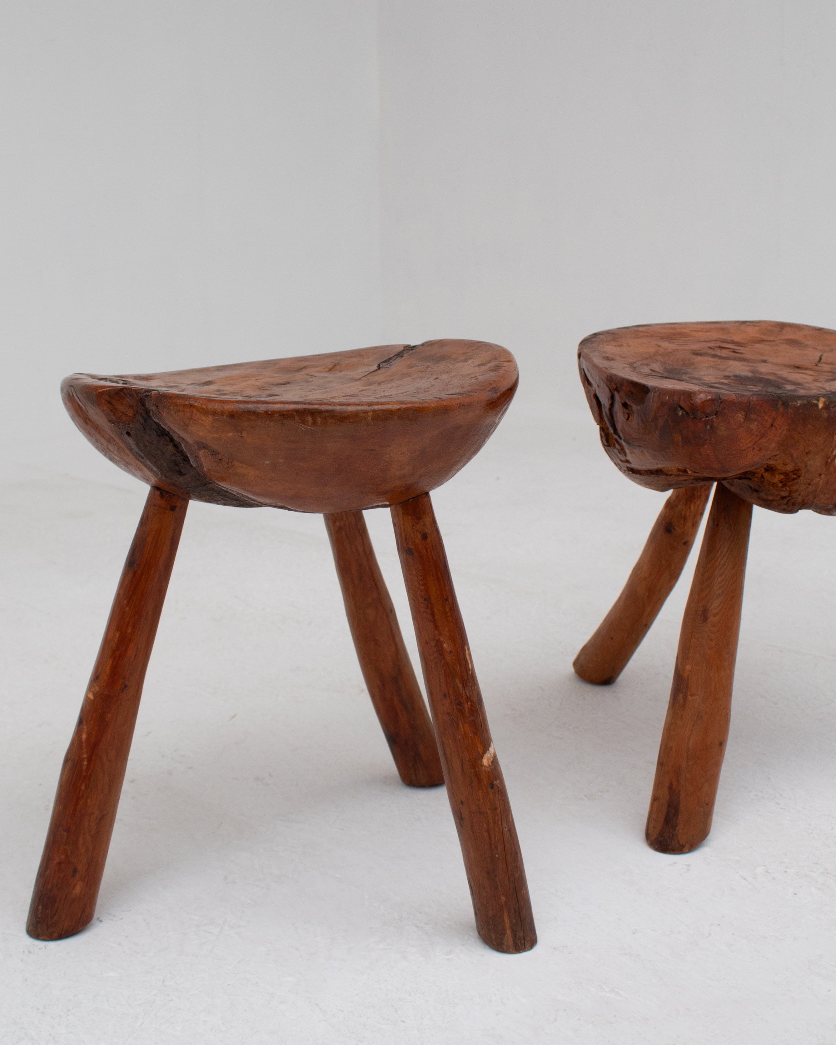Pair Side Table in Wood and Elm