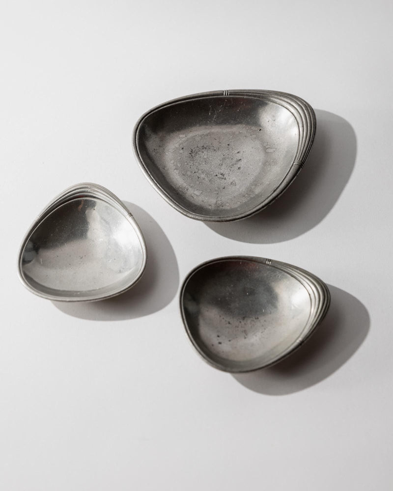 1960s Pewter Bowls, Set of 3, by Just Denmark | The Oblist — vintage metal dishes